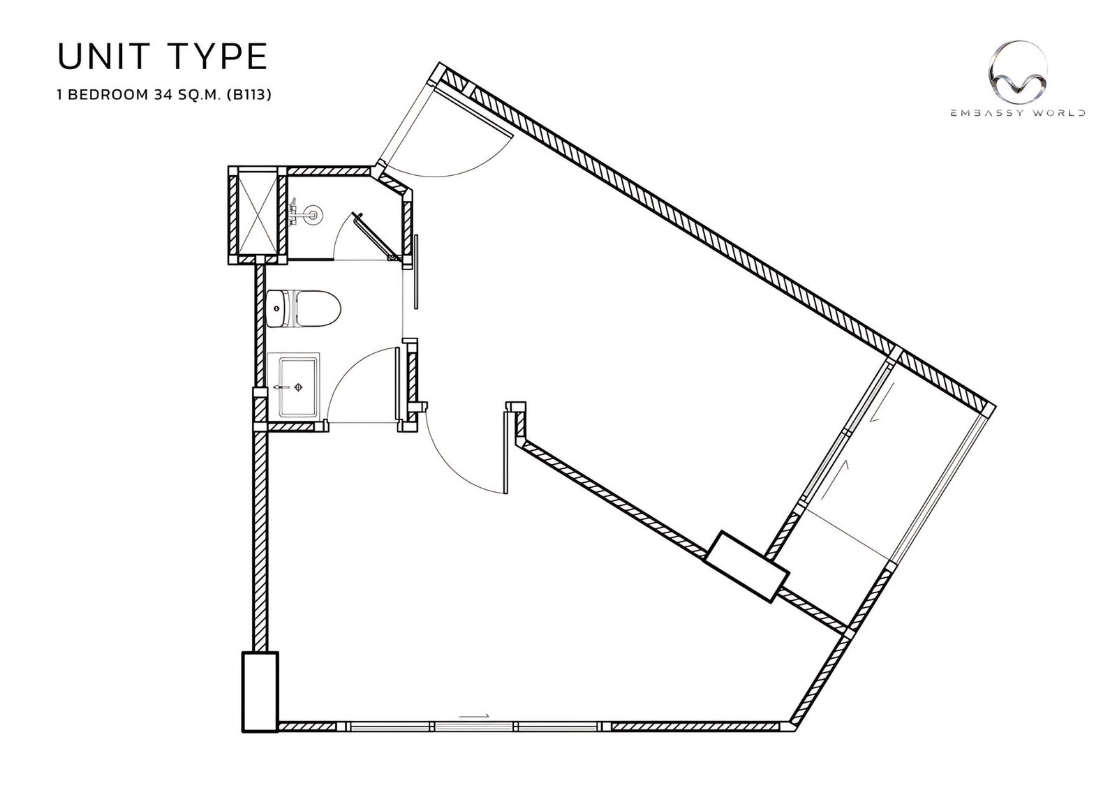 Embassy World 1 Bedroom Condo 29 sqm