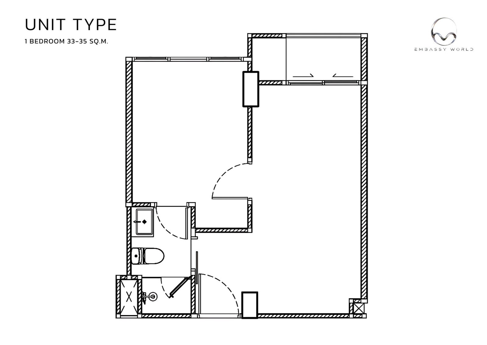 Embassy World 1 Bedroom Condo 33-35 sqm