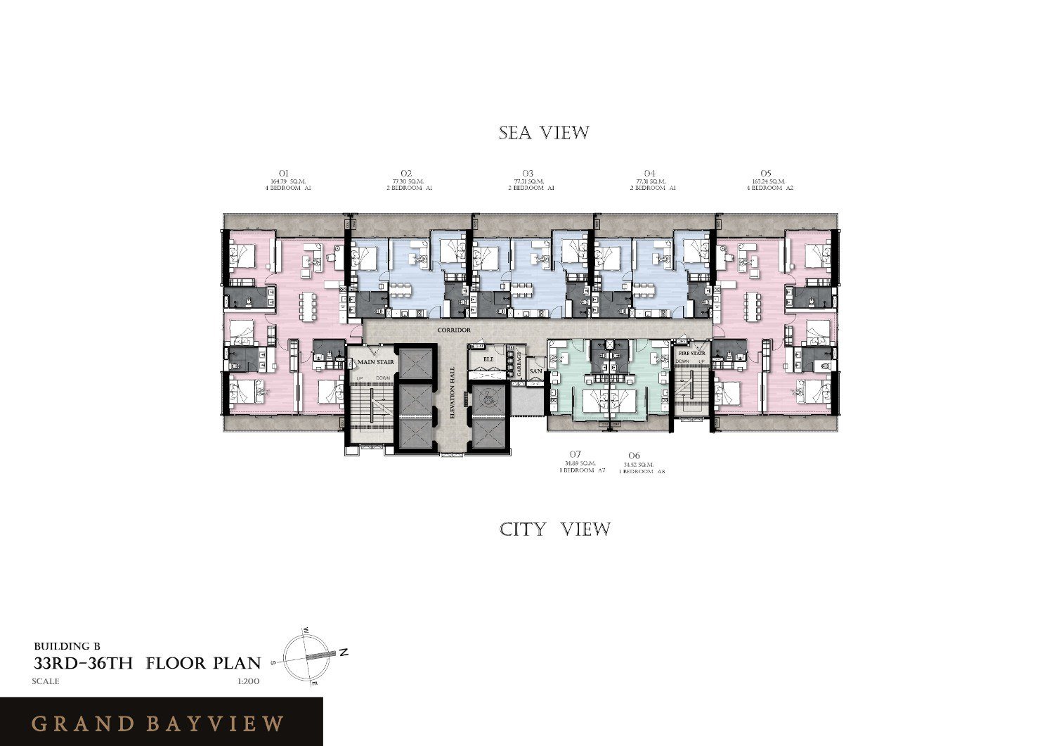 Building B - 33rd-36th Floor Plan