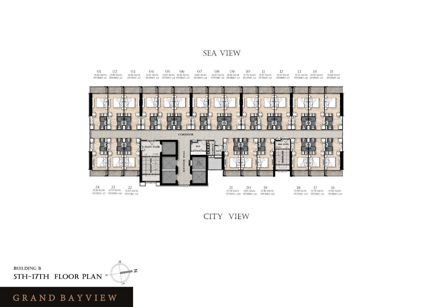 Building B - 5th-17th Floor Plan