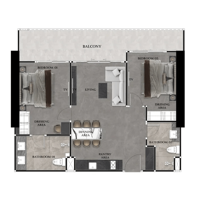 Grand Bay View 2-bedroom 68m²
