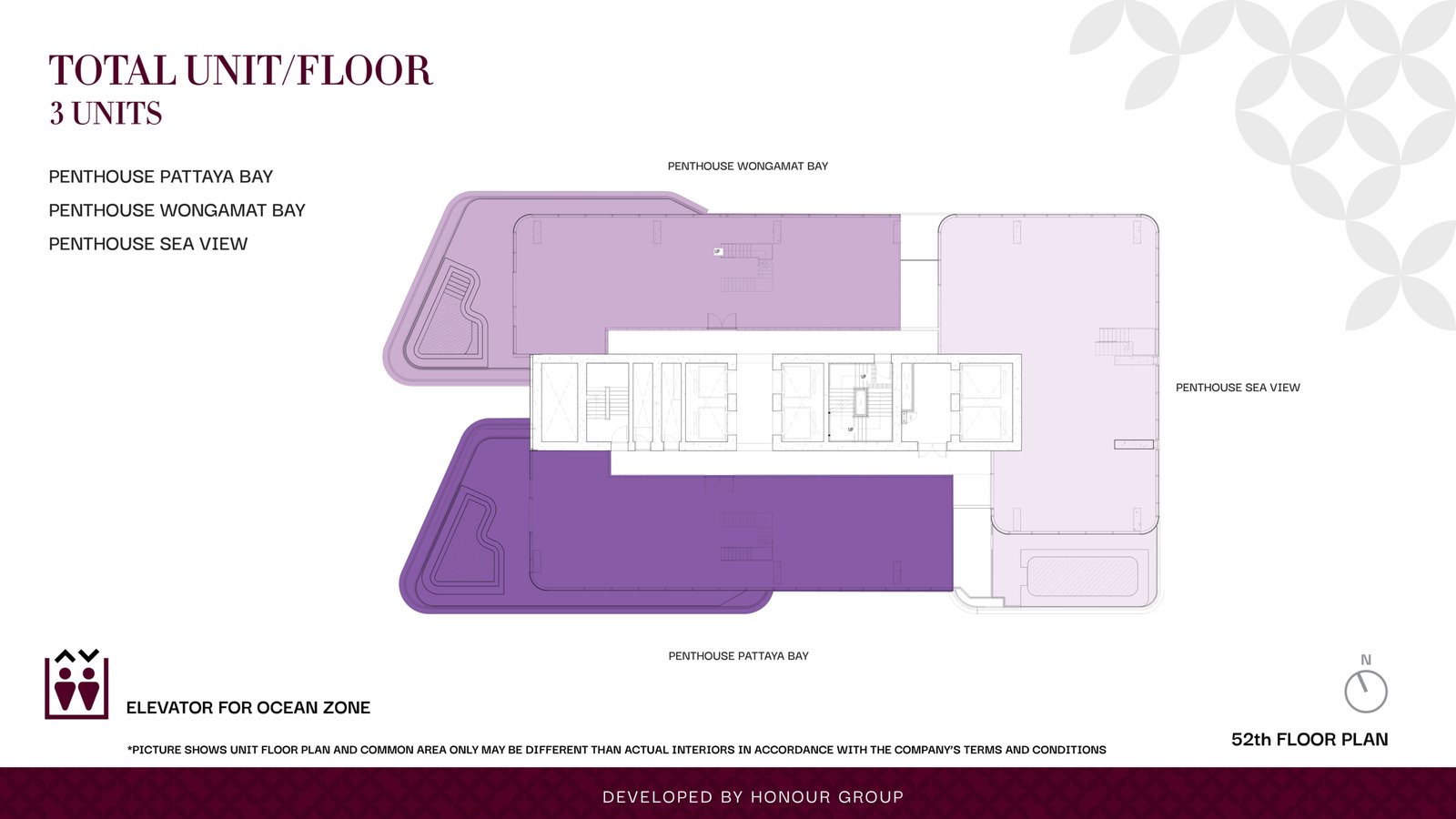 Once Wongamat Pattaya 50 ONCE Wongamat Floor Plan - Penthouse 52th Floor - Select property pattaya