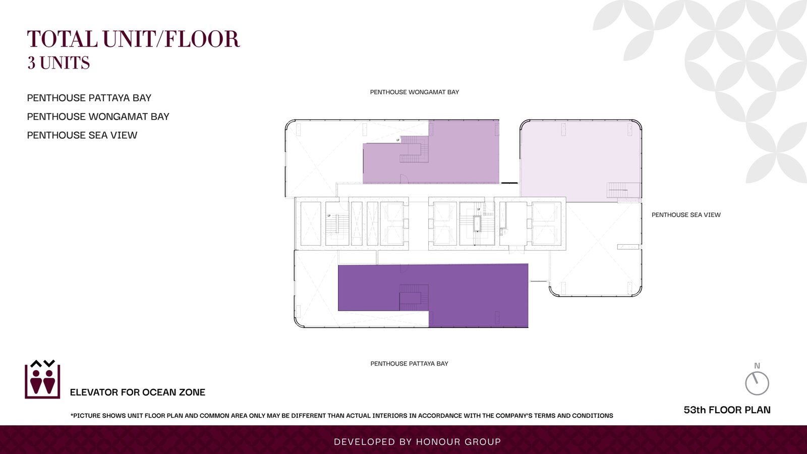 Once Wongamat Pattaya 51 ONCE Wongamat Floor Plan - Penthouse 53th Floor- Select property pattaya