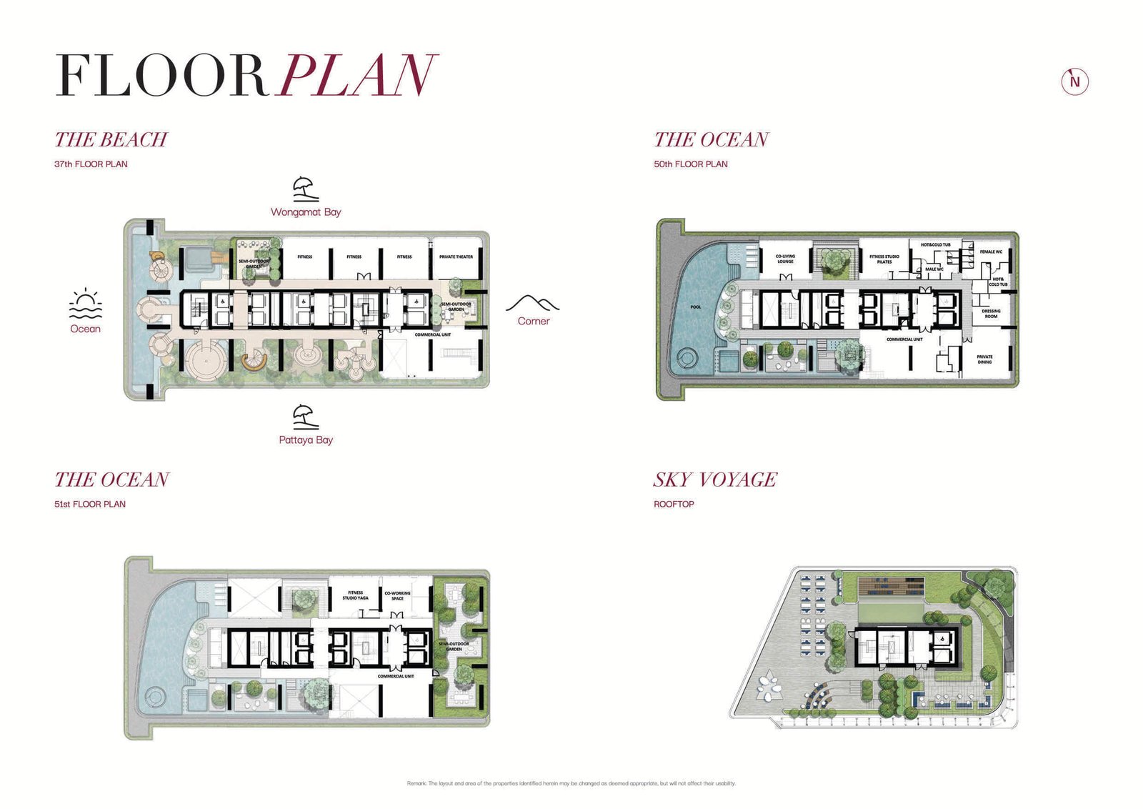 Once Wongamat Pattaya 48 ONCE Wongamat floor plan - Select property pattaya