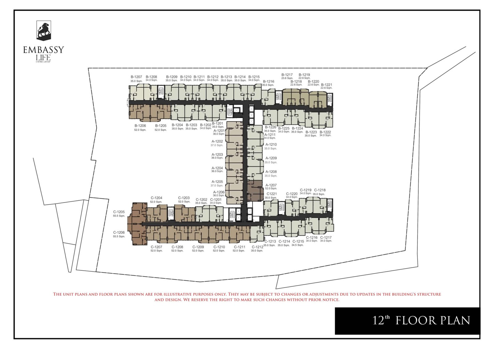 Embassy Life Condominium | Pattaya 99 Embassy Life condominium pattaya 12 floor plan - select property pattaya