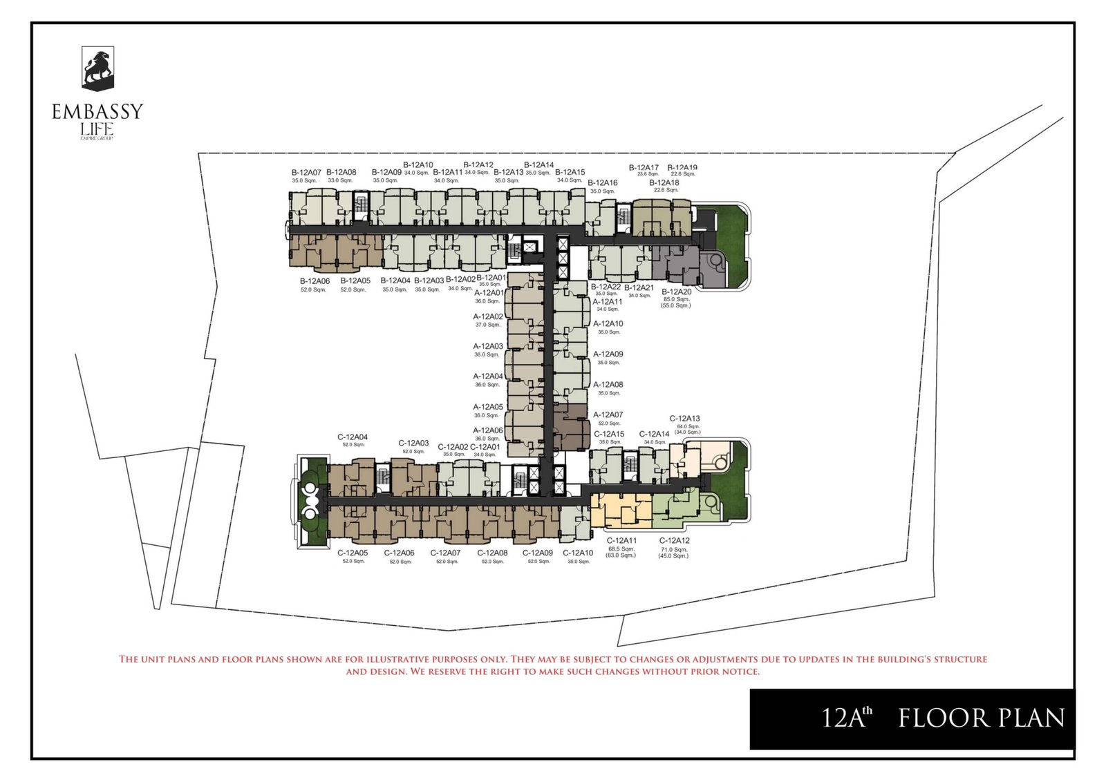 Embassy Life Condominium | Pattaya 100 Embassy Life condominium pattaya 12A floor plan - select property pattaya