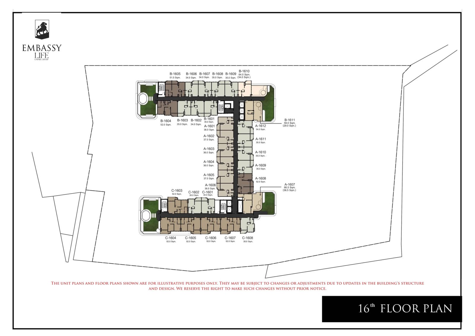 Embassy Life Condominium | Pattaya 103 Embassy Life condominium pattaya 16 floor plan - select property pattaya
