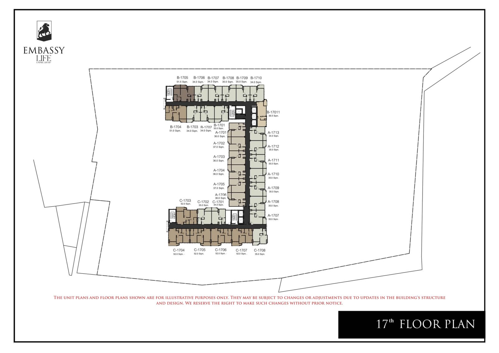 Embassy Life Condominium | Pattaya 104 Embassy Life condominium pattaya 17 floor plan - select property pattaya