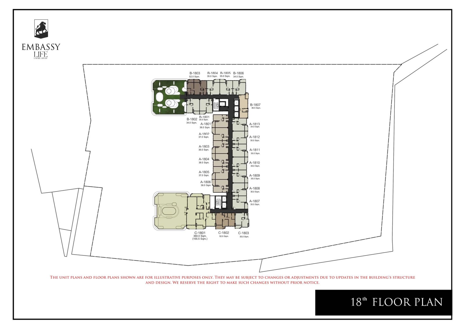 Embassy Life Condominium | Pattaya 105 Embassy Life condominium pattaya 18 floor plan - select property pattaya