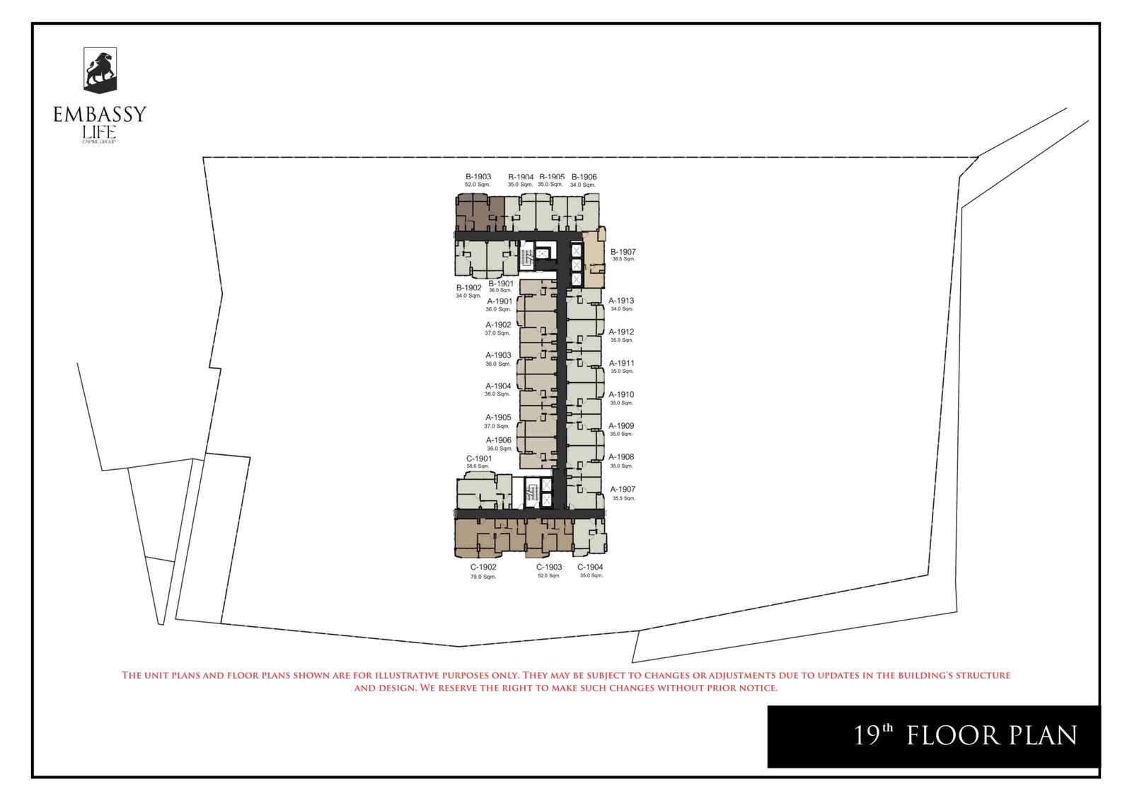 Embassy Life Condominium | Pattaya 106 Embassy Life condominium pattaya 19 floor plan - select property pattaya