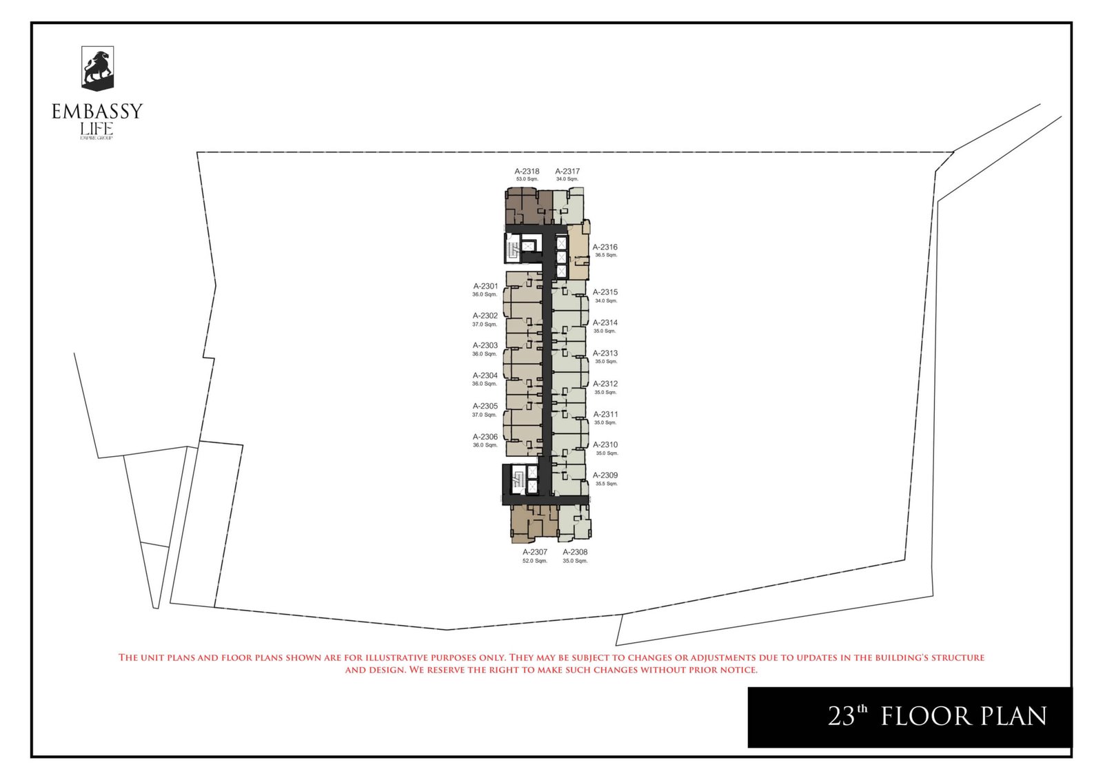 Embassy Life Condominium | Pattaya 110 Embassy Life condominium pattaya 23 floor plan - select property pattaya