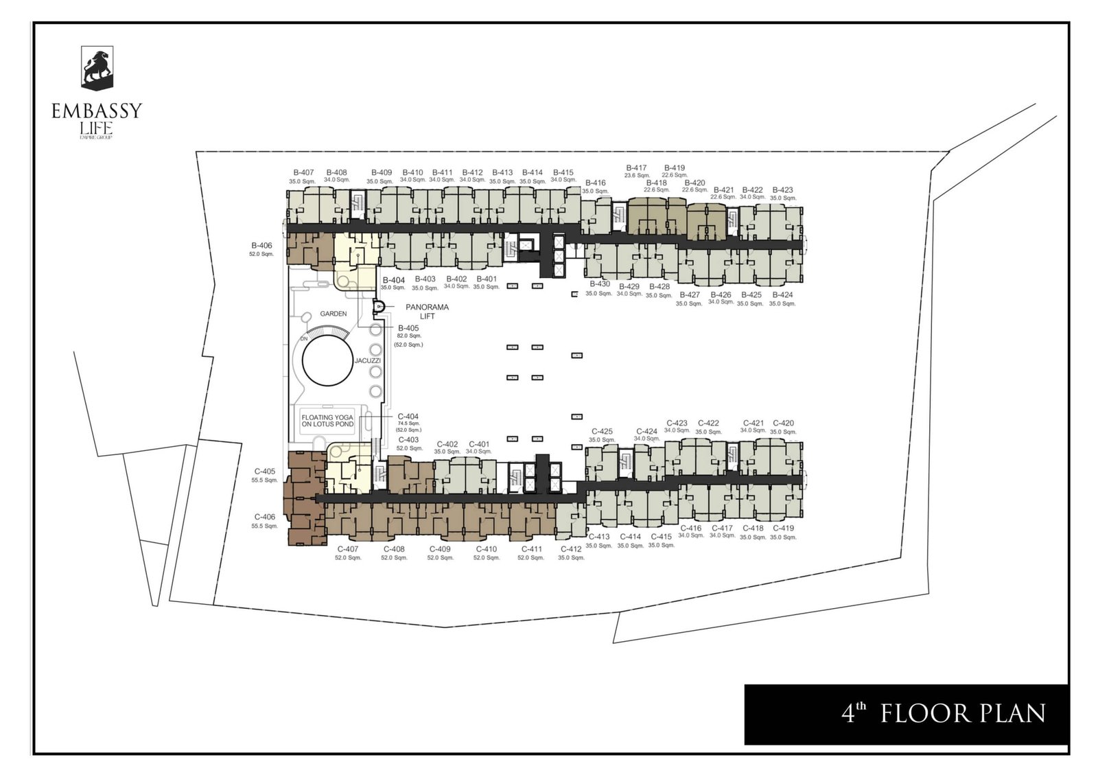 Embassy Life Condominium | Pattaya 91 Embassy Life condominium pattaya 4 floor plan - select property pattaya