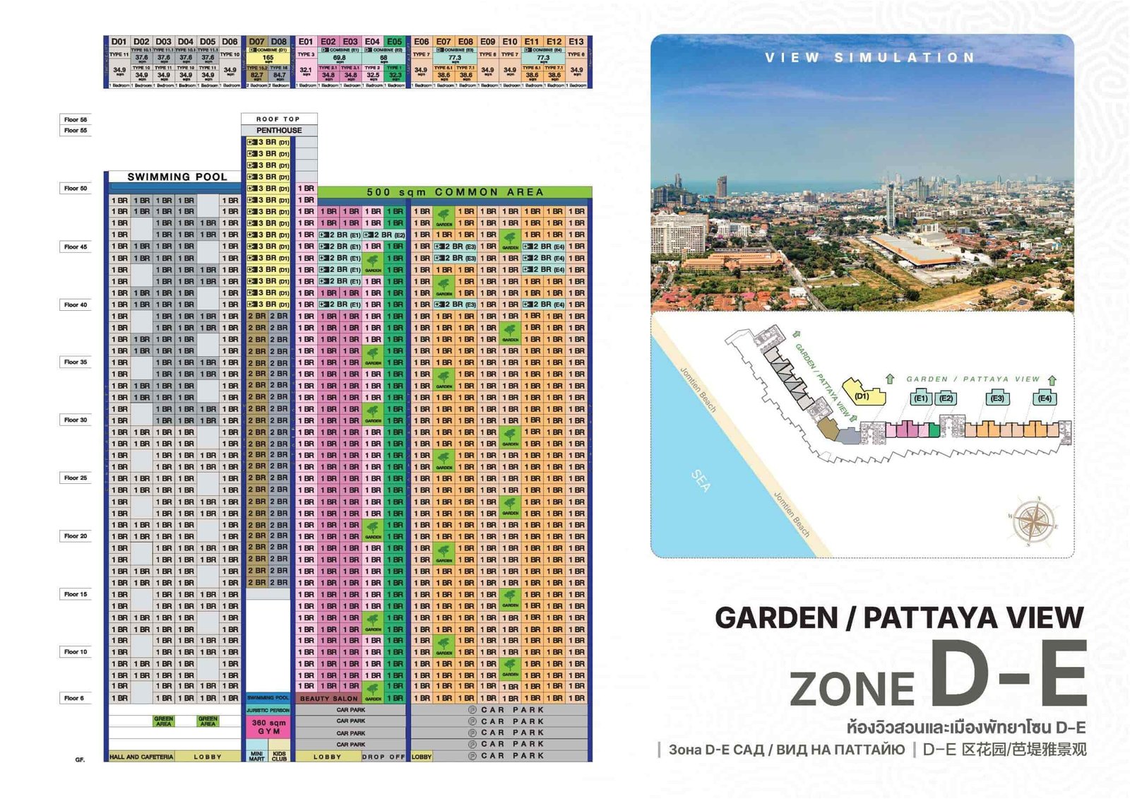 Copacabana-Coral-Reef-condo-jomtien-unit-matrix-garden-pattaya-view-zone-d-e-select-property-pattaya
