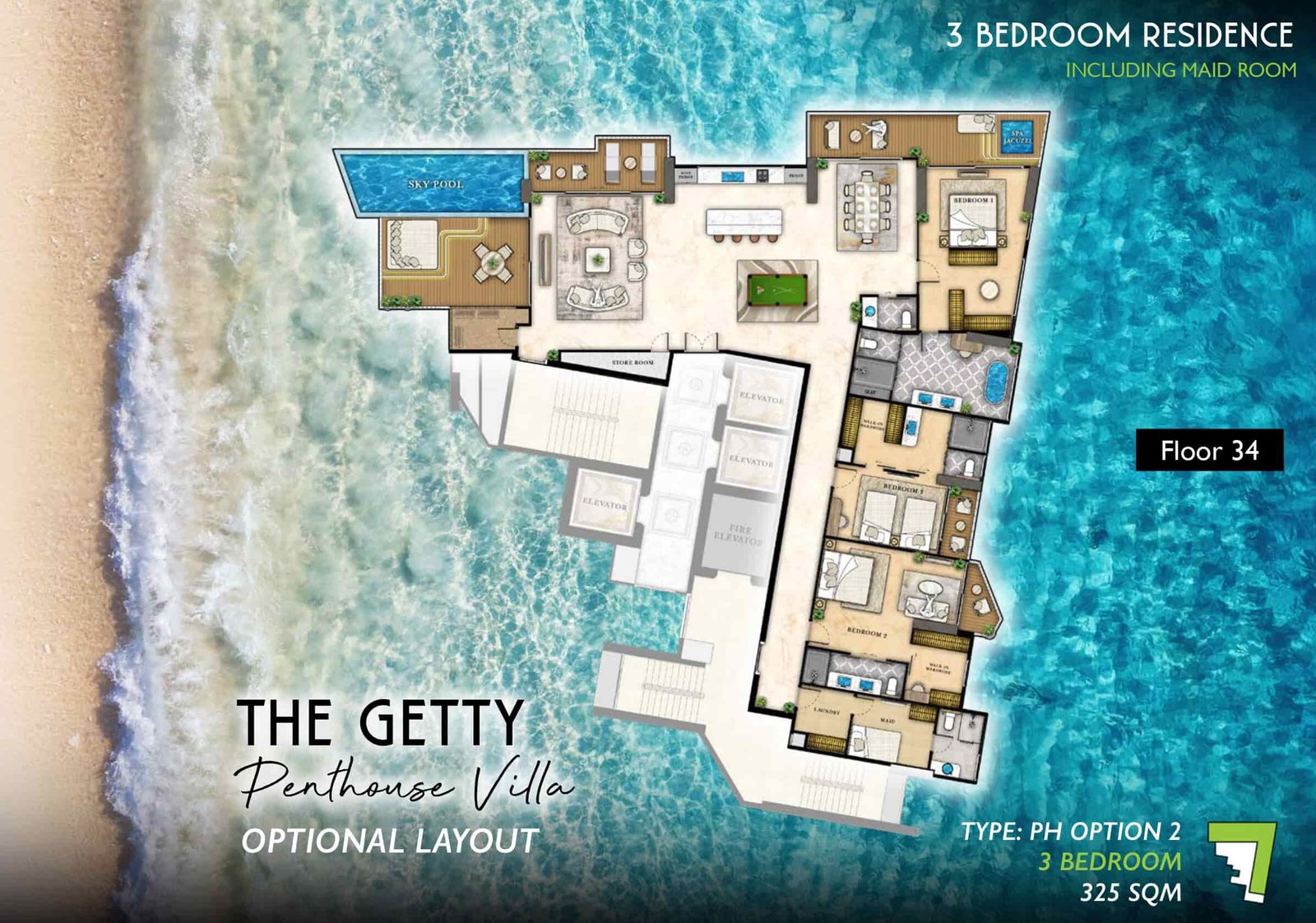 The-Riviera-Santa-Monica-the-getty-penthouse-villa-3-bedrooms-34th-floor-plan-select-property-pattaya
