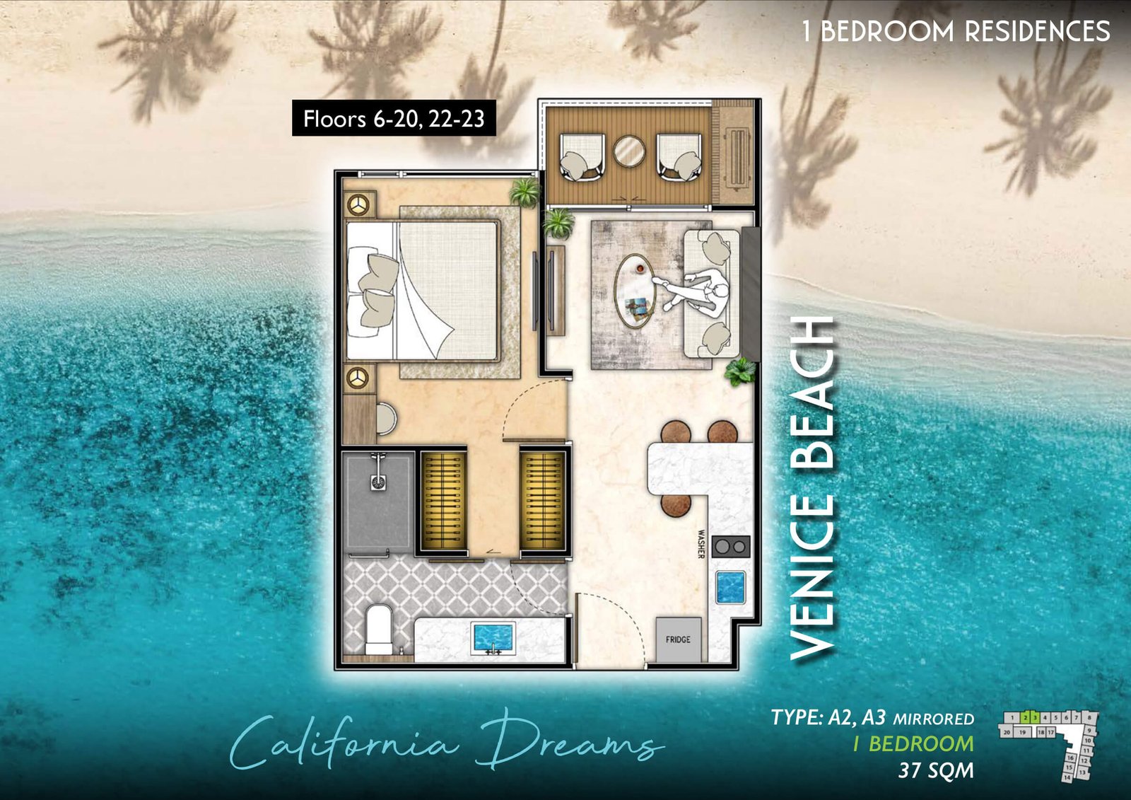 The-Riviera-Santa-Monica-venice-beach-type-A2A3-1-bedroom-plan-select-property-pattaya