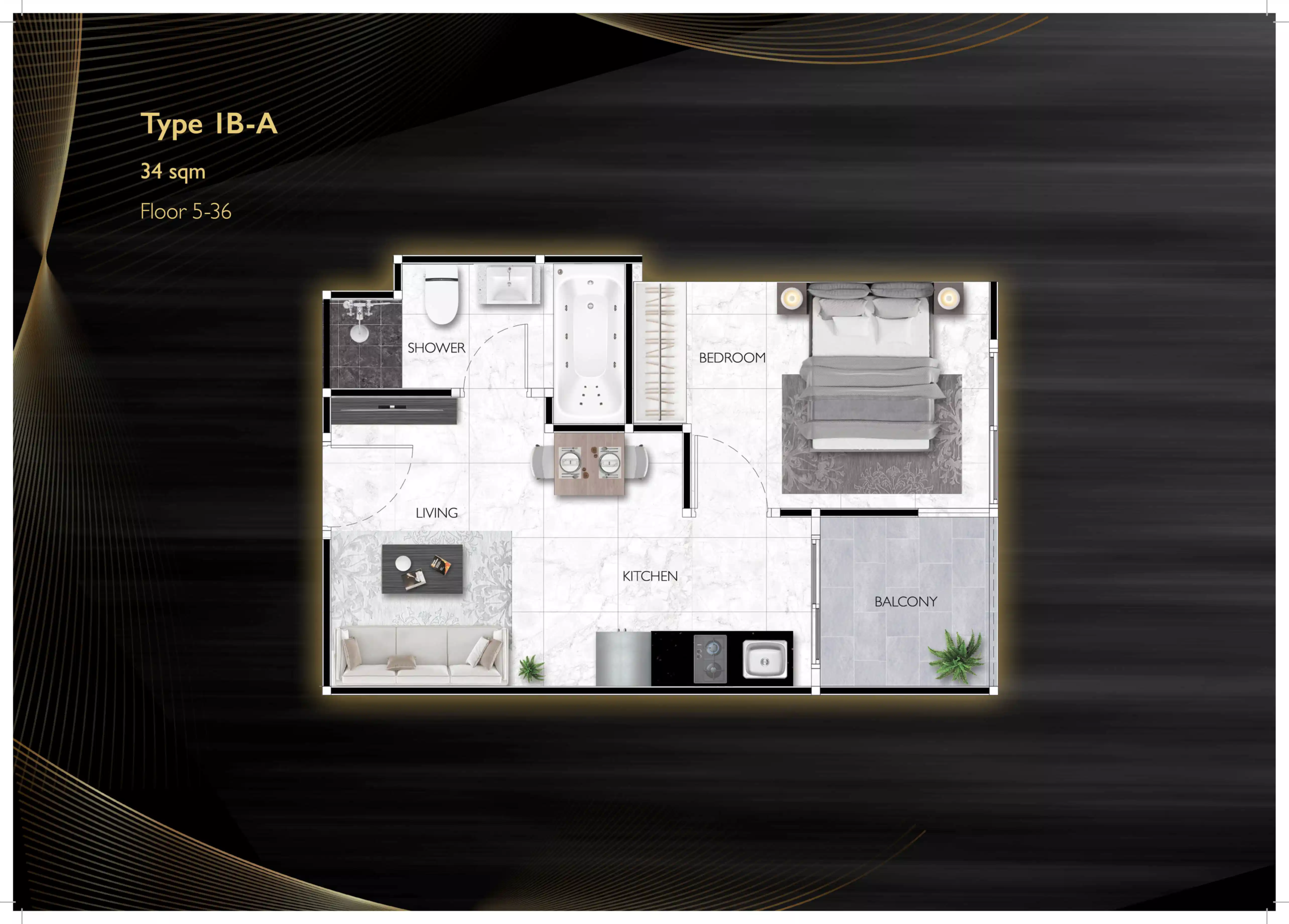 grand solaire noble 1 bedroom - A 34 sqm F5-36 - select property