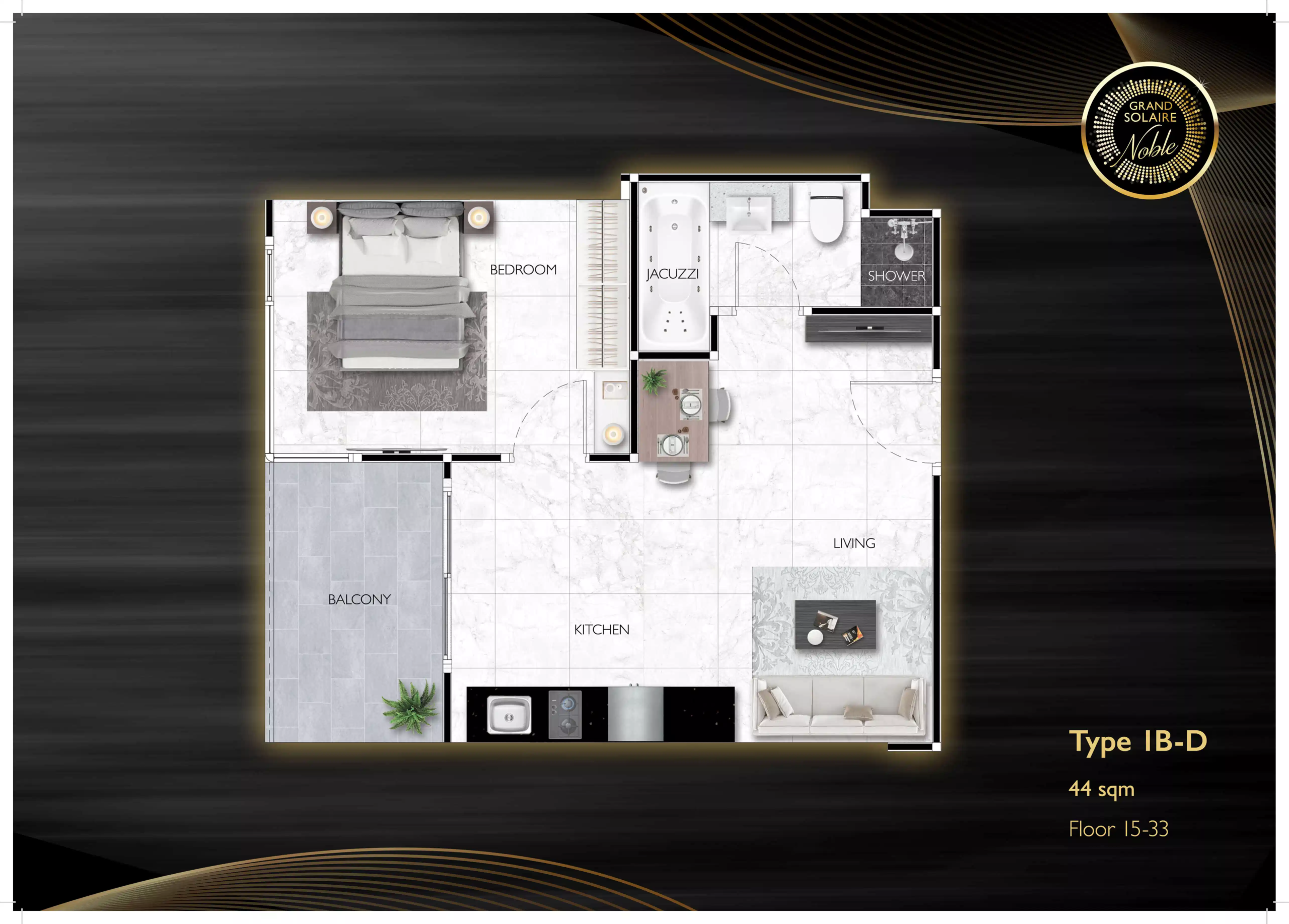 grand solaire noble 1 bedroom - D 44 sqm FI5-33 - select property