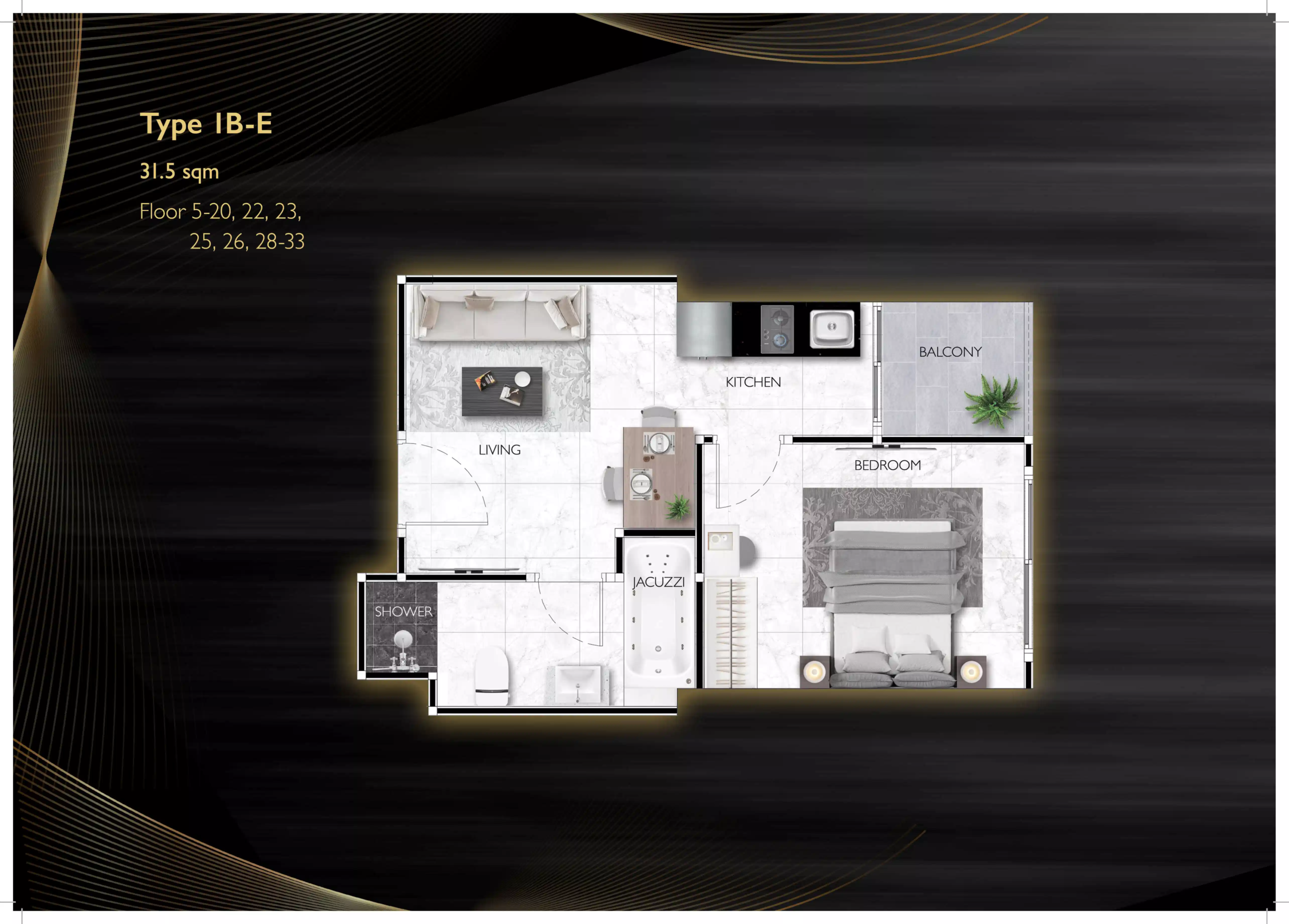 grand solaire noble 1 bedroom - E 31.5 sqm F5-20,22,23,25,26,28-33 - select property