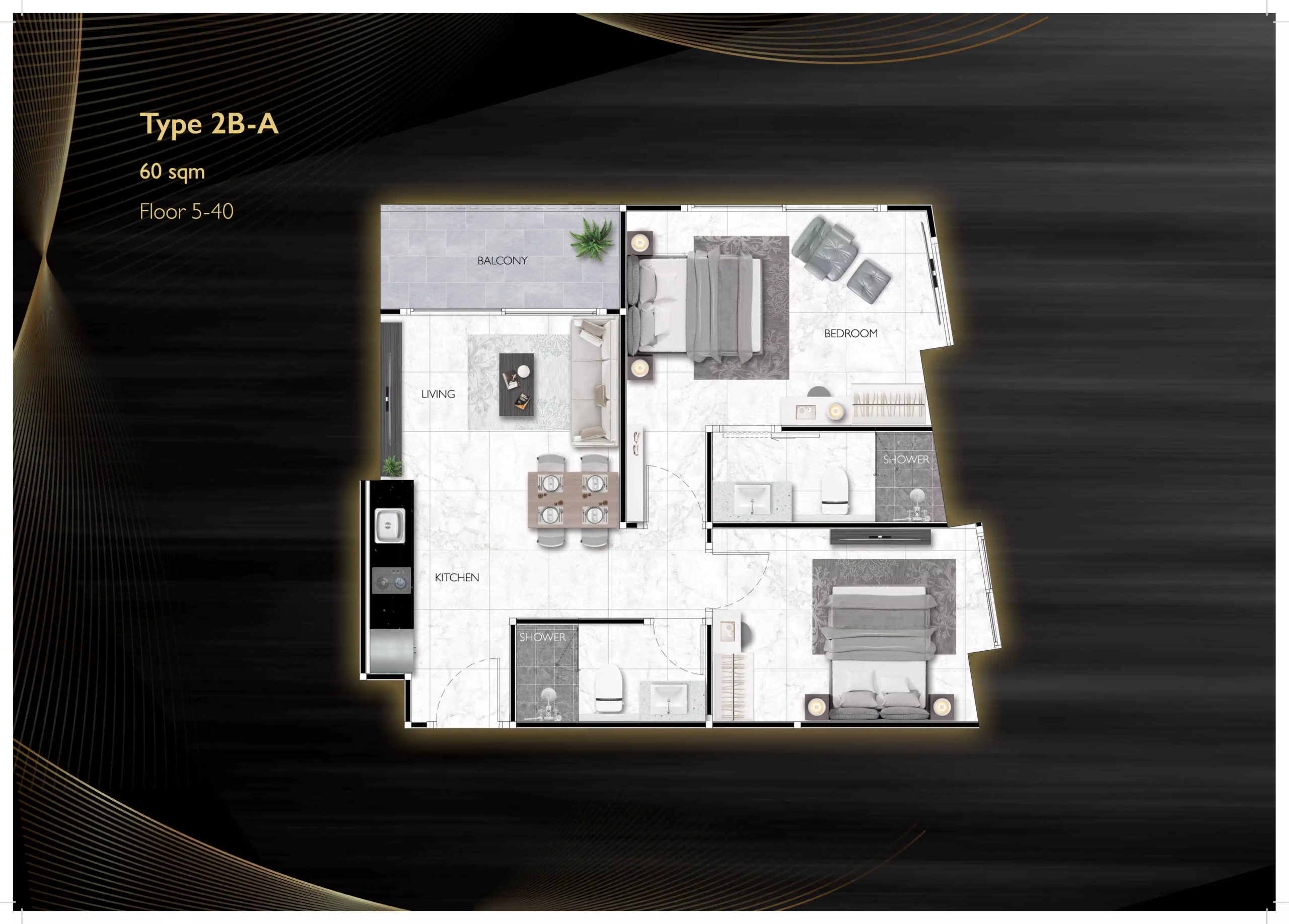 grand solaire noble 2 bedroom - A 60 sqm F5-40 - select property