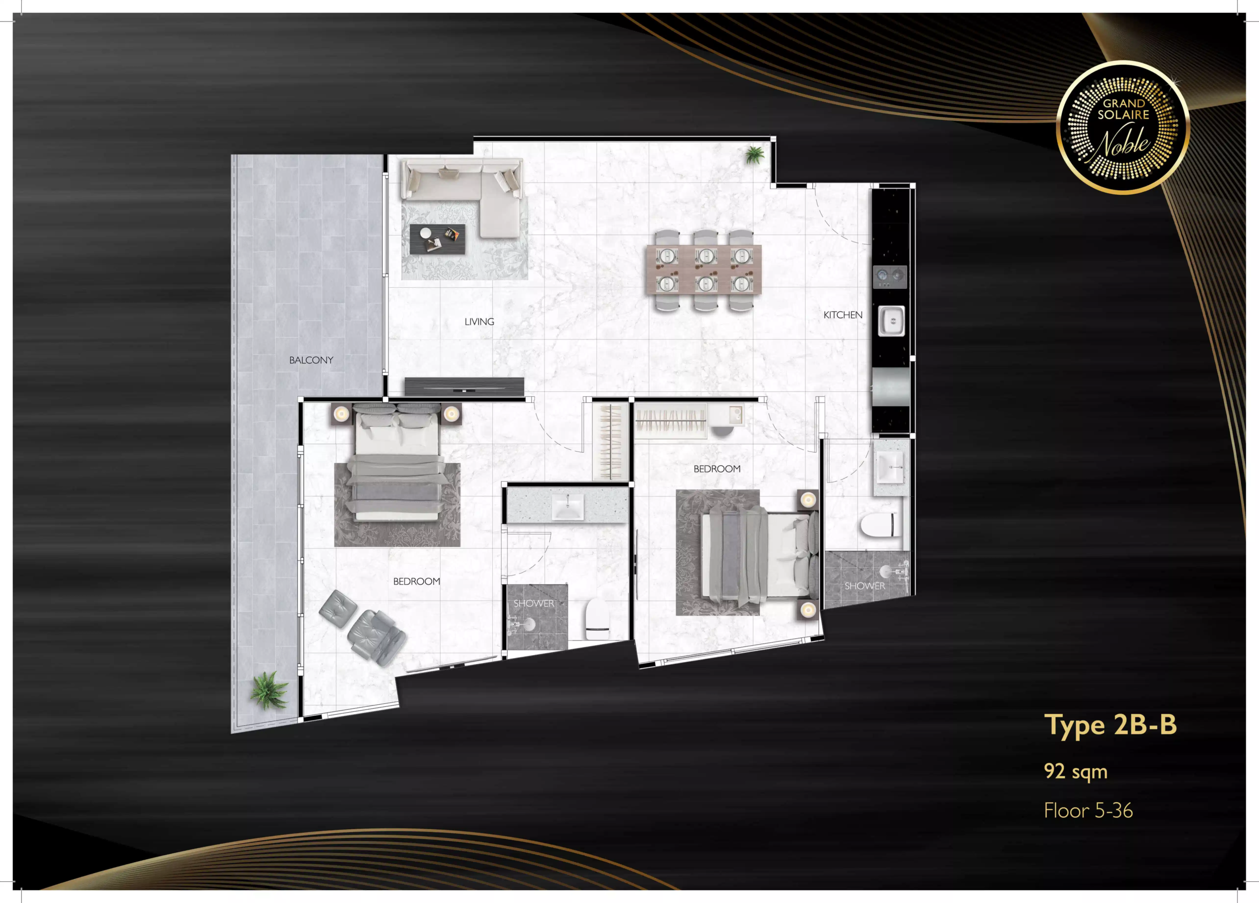 grand solaire noble 2 bedroom - B 92 sqm F5-36 - select property