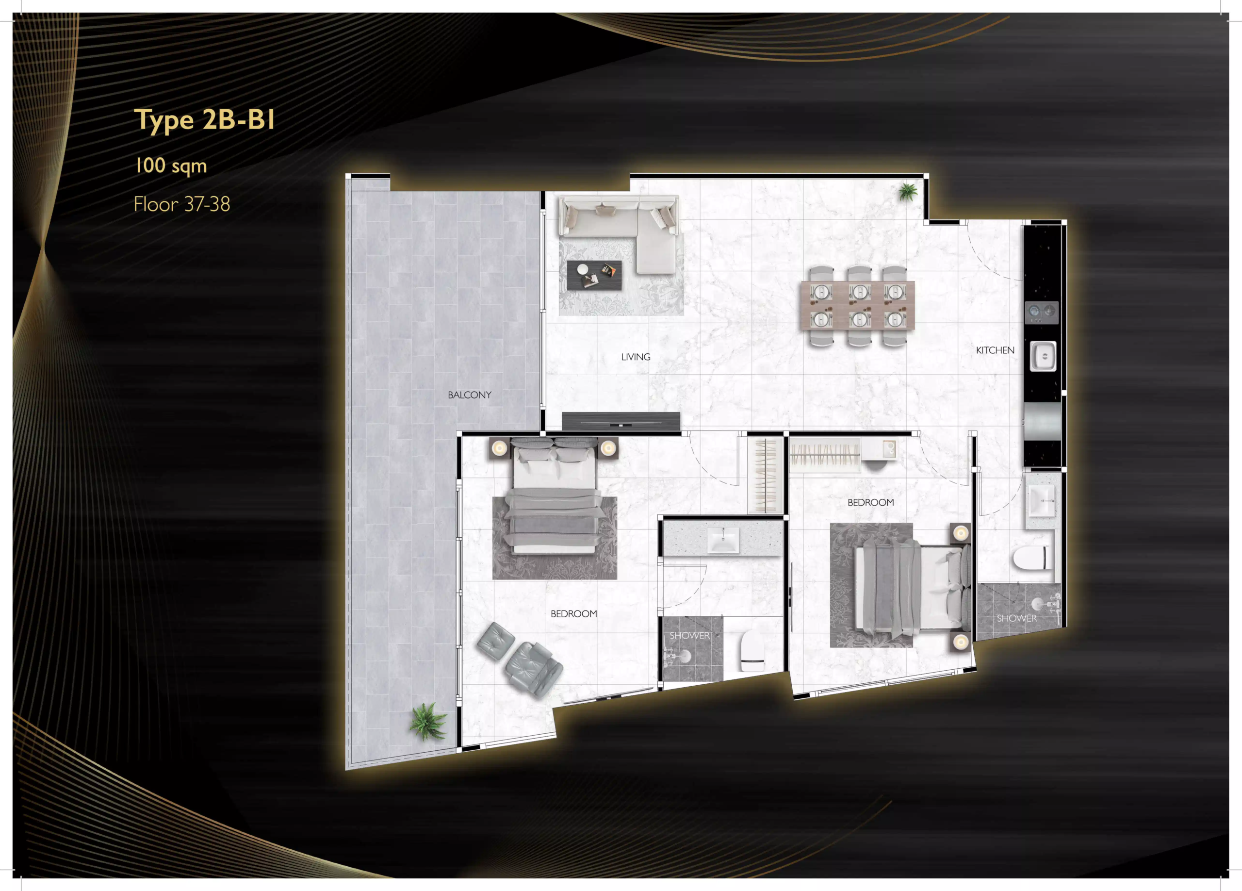 grand solaire noble 2 bedroom - B1 100 sqm F37-38 - select property