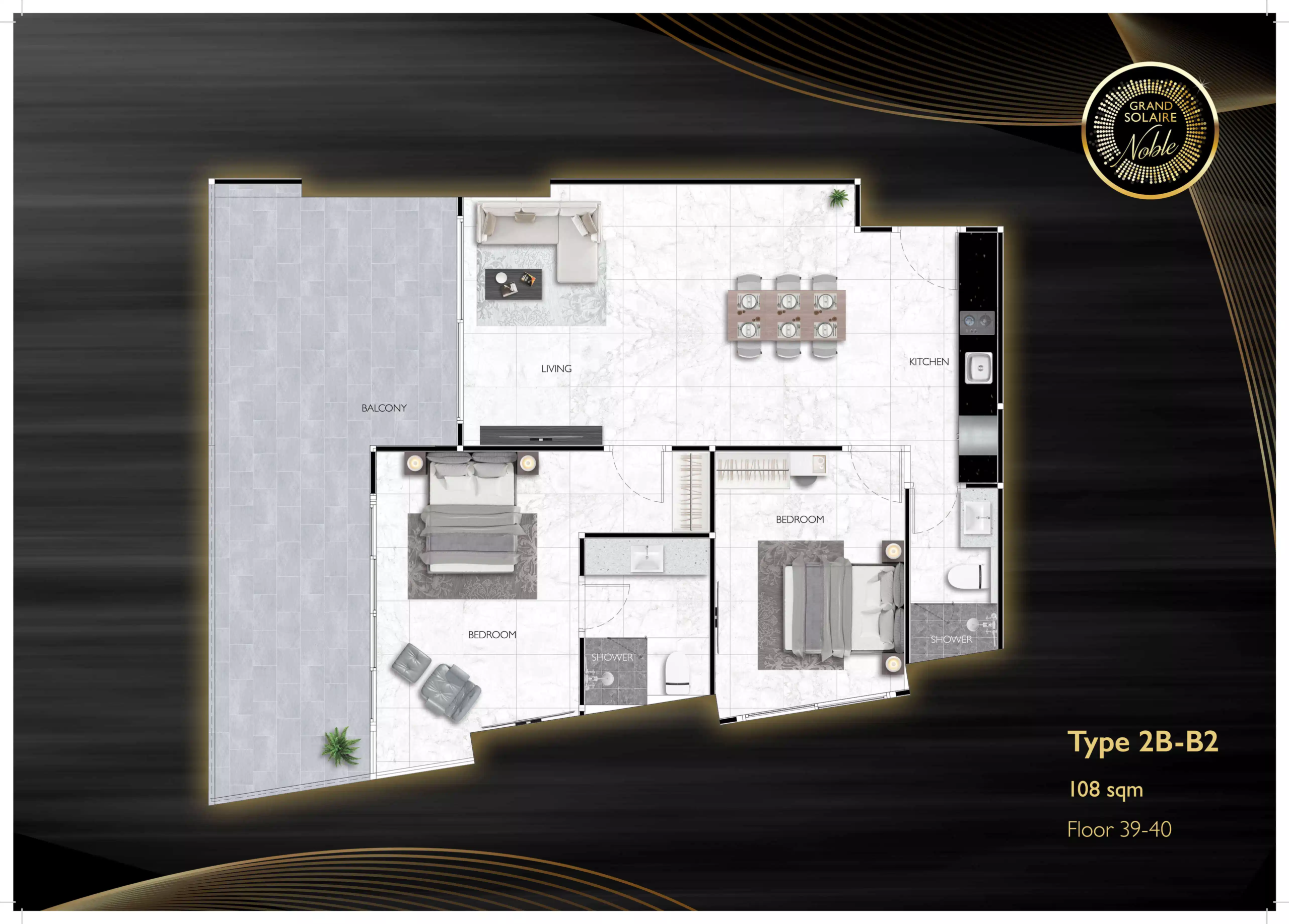 grand solaire noble 2 bedroom - B2 108 sqm F39-40 - select property