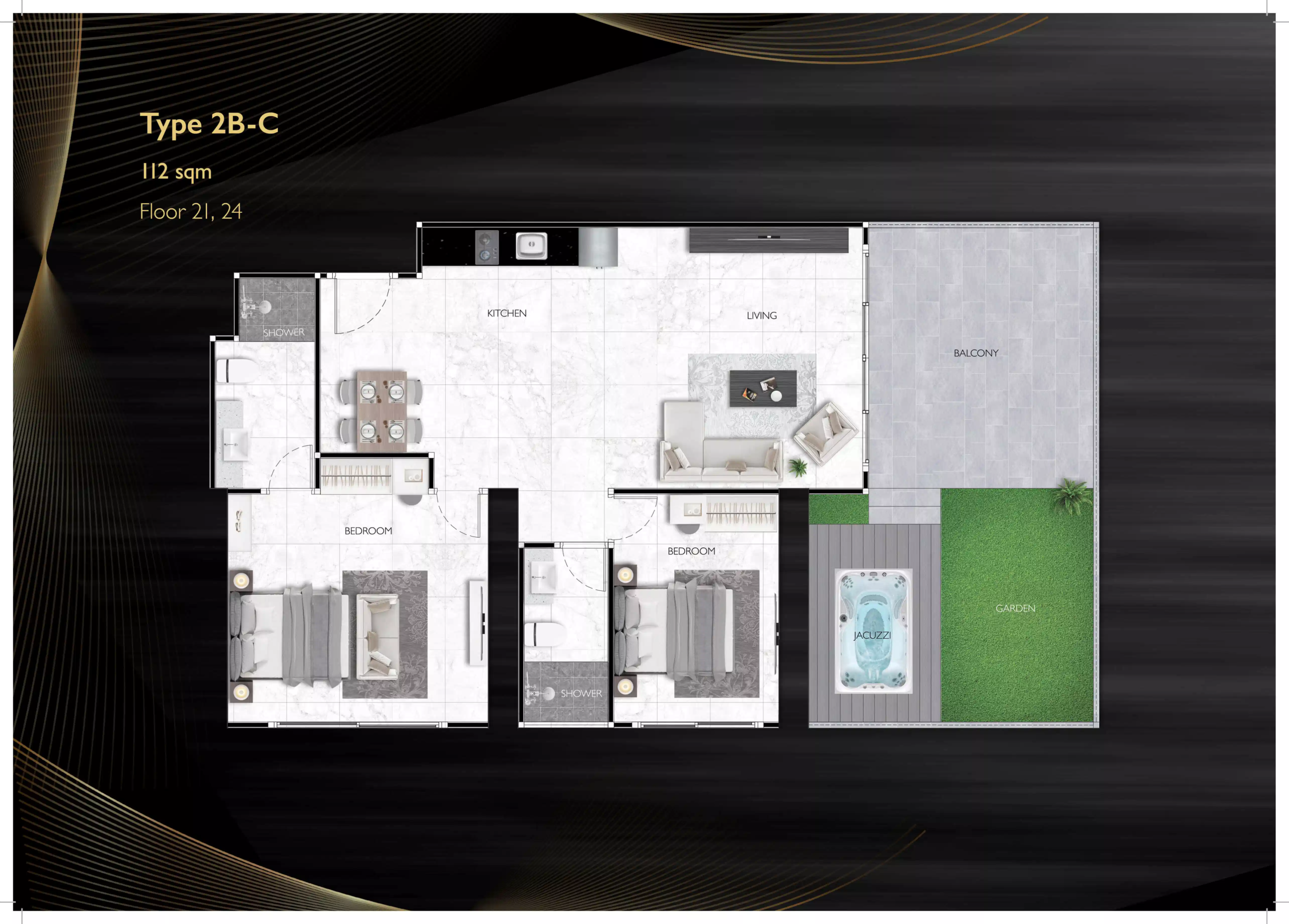 grand solaire noble 2 bedroom - C 112 sqm F21,24 - select property