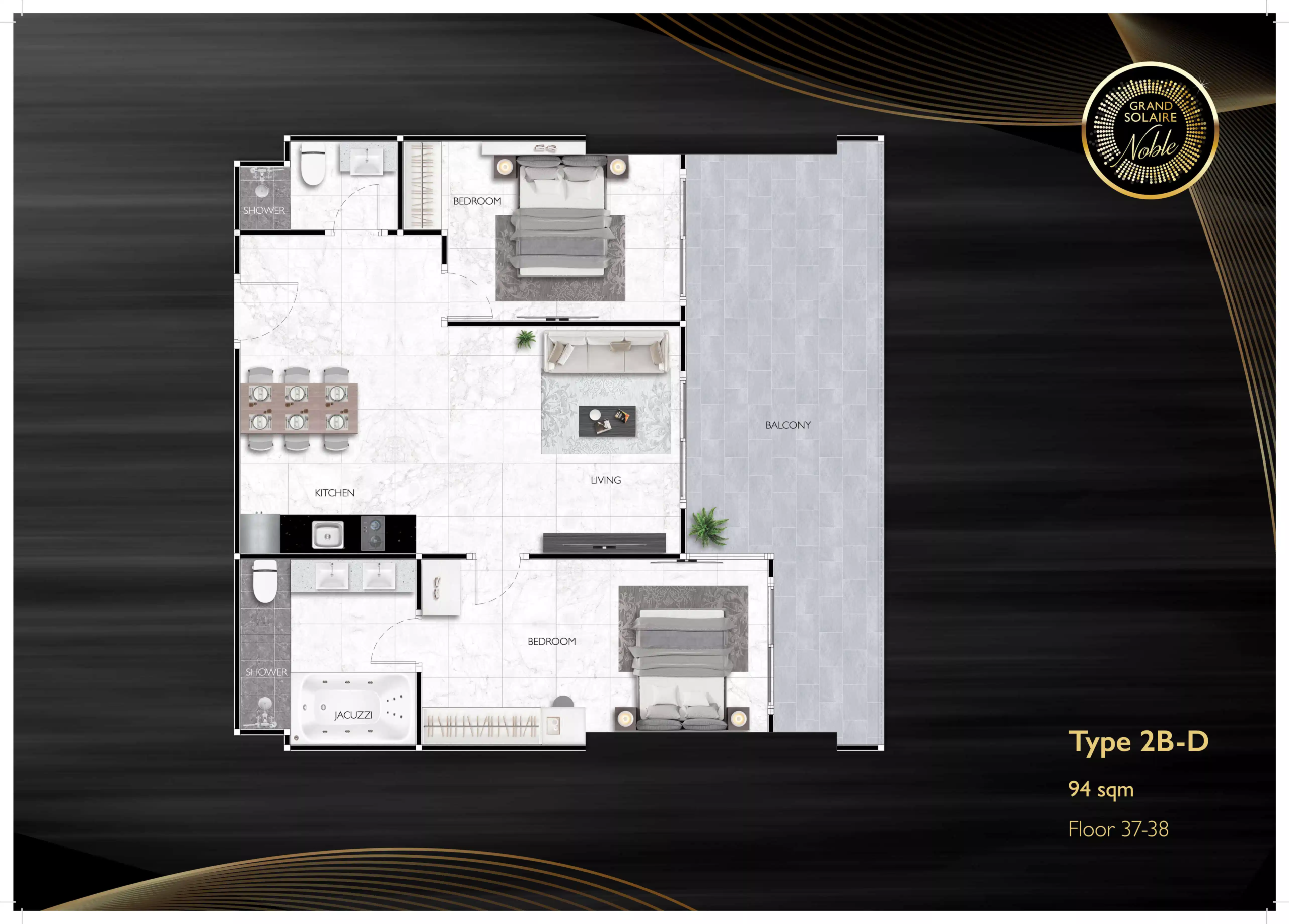 grand solaire noble 2 bedroom - D 94 sqm F37-38 - select property