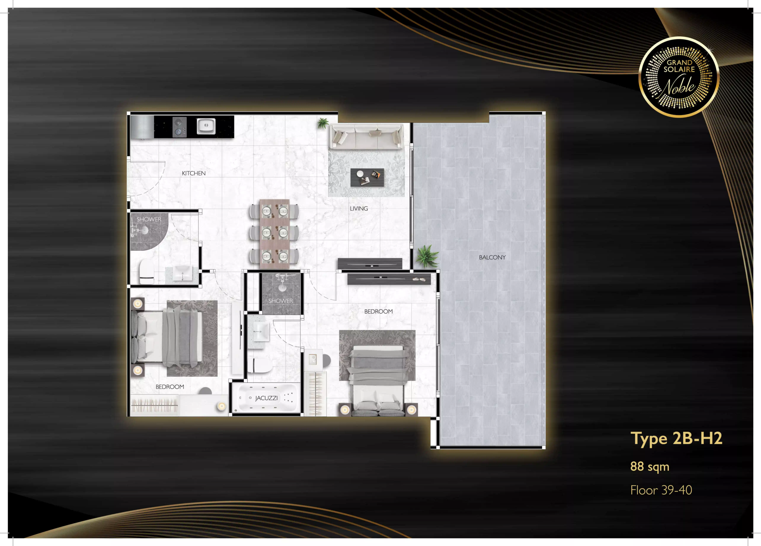 grand solaire noble 2 bedroom - H2 88 sqm F39-40 - select property