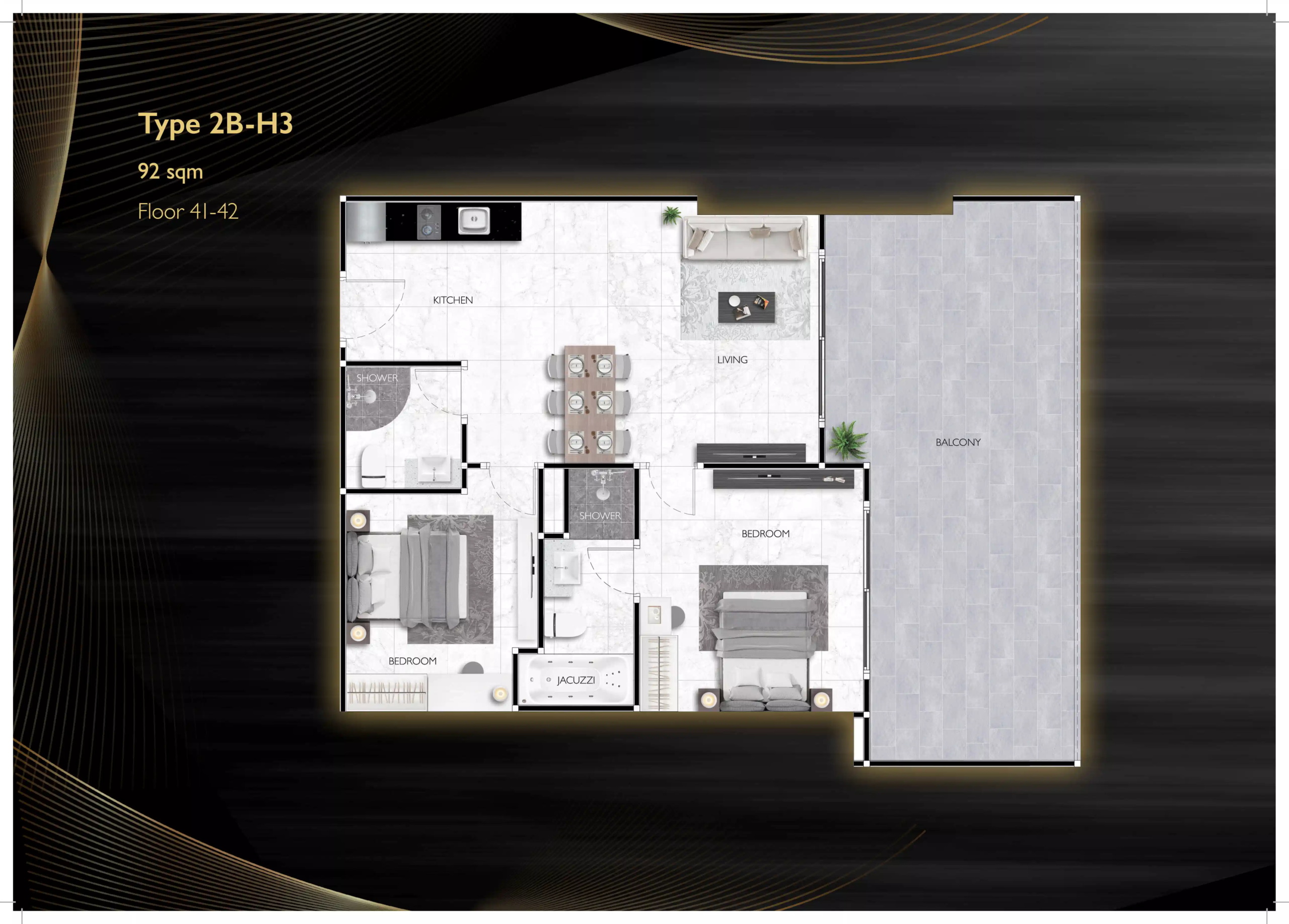 grand solaire noble 2 bedroom - H3 92 sqm F41-42 - select property