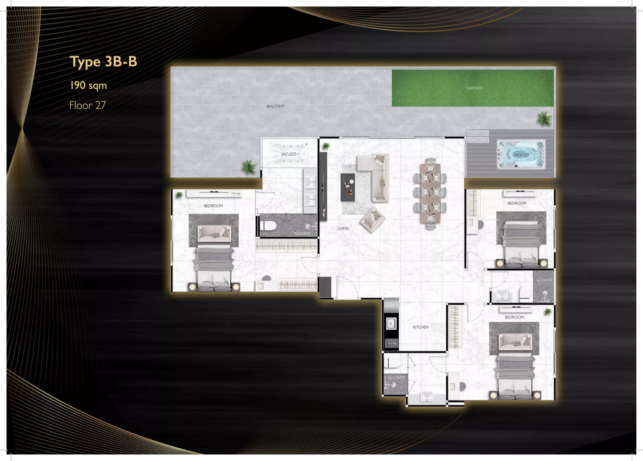 grand solaire noble 3 bedroom - B 190 sqm F27 - select property