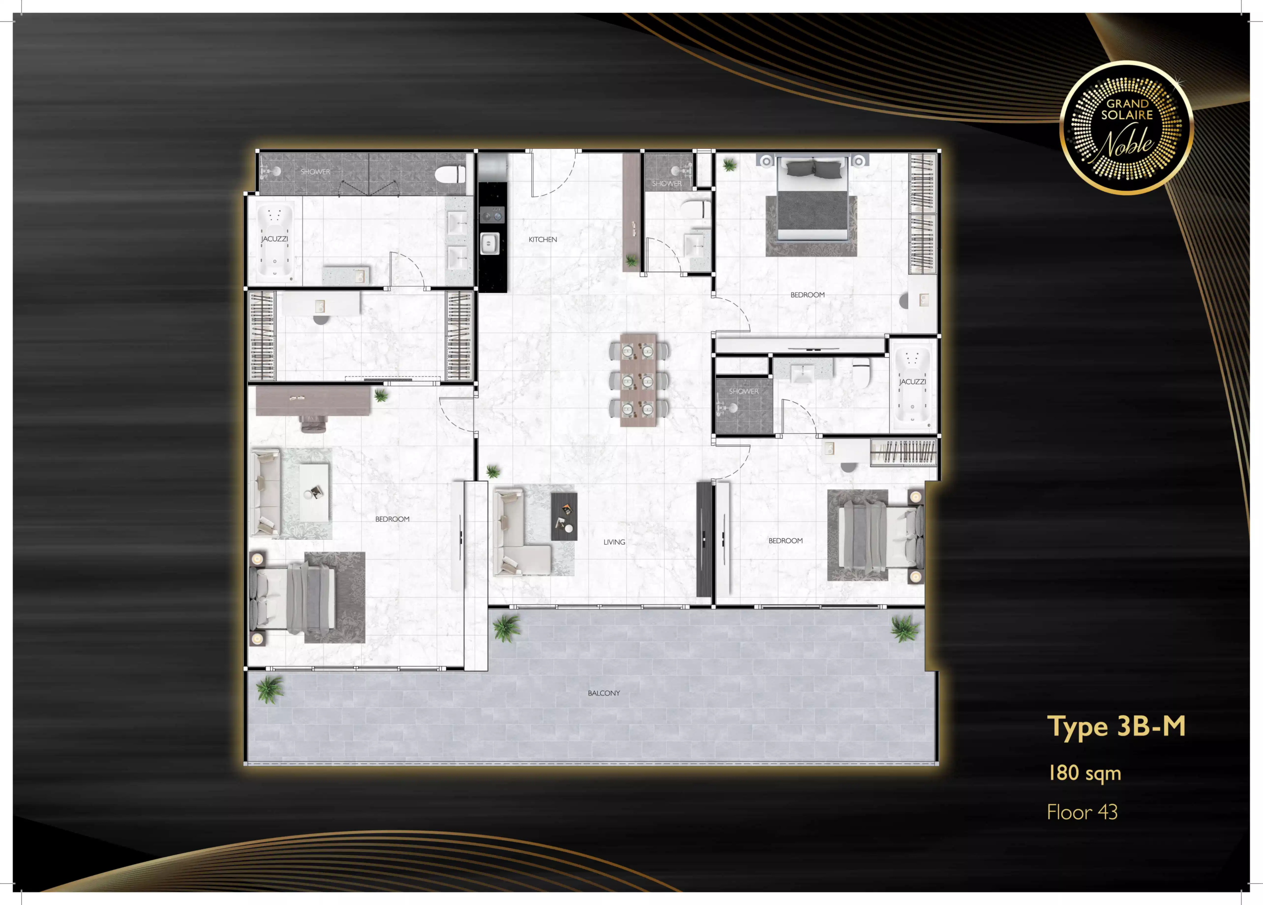 grand solaire noble 3 bedroom - M 180 sqm F43 - select property