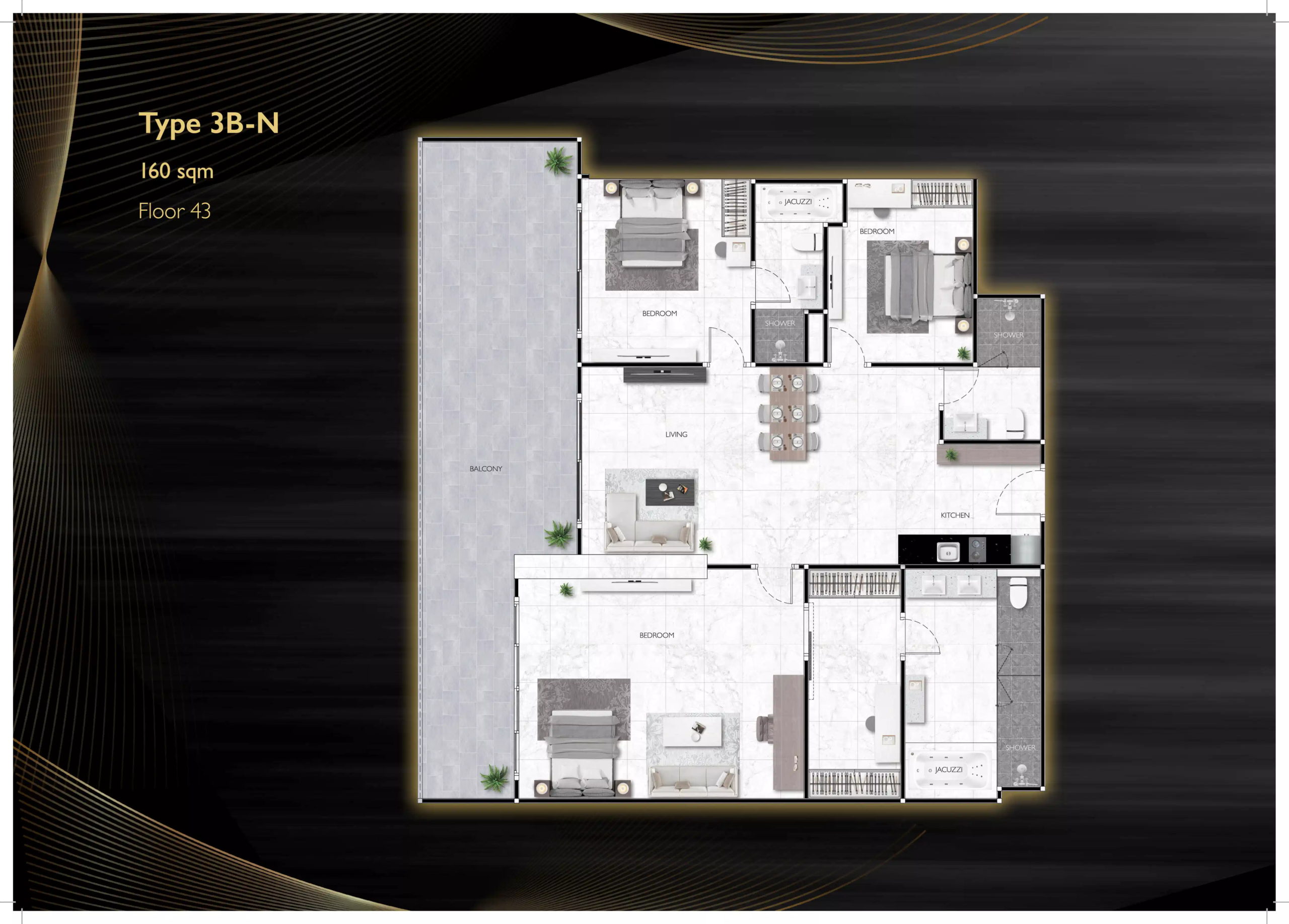 grand solaire noble 3 bedroom - N 160 sqm F43 - select property