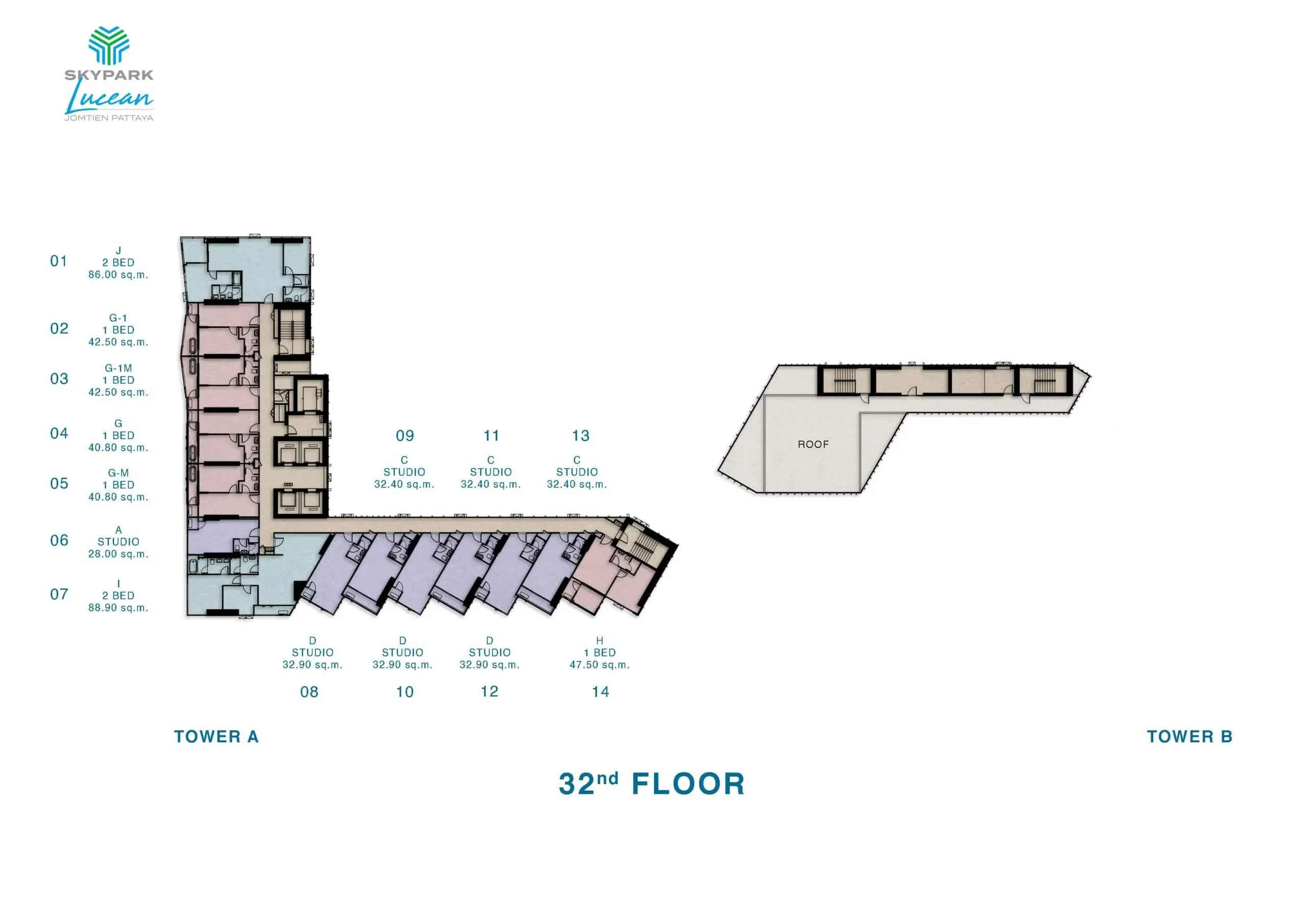 skypark lucean jomtien pattaya floor plan 32nd floor