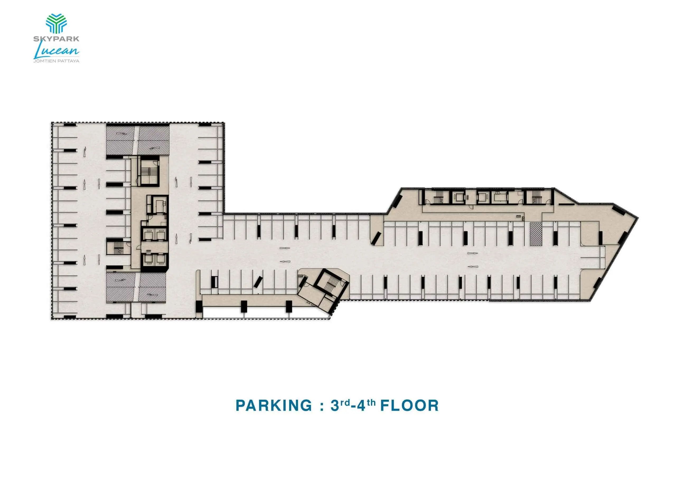 skypark lucean jomtien pattaya floor plan 3rd-4th floor