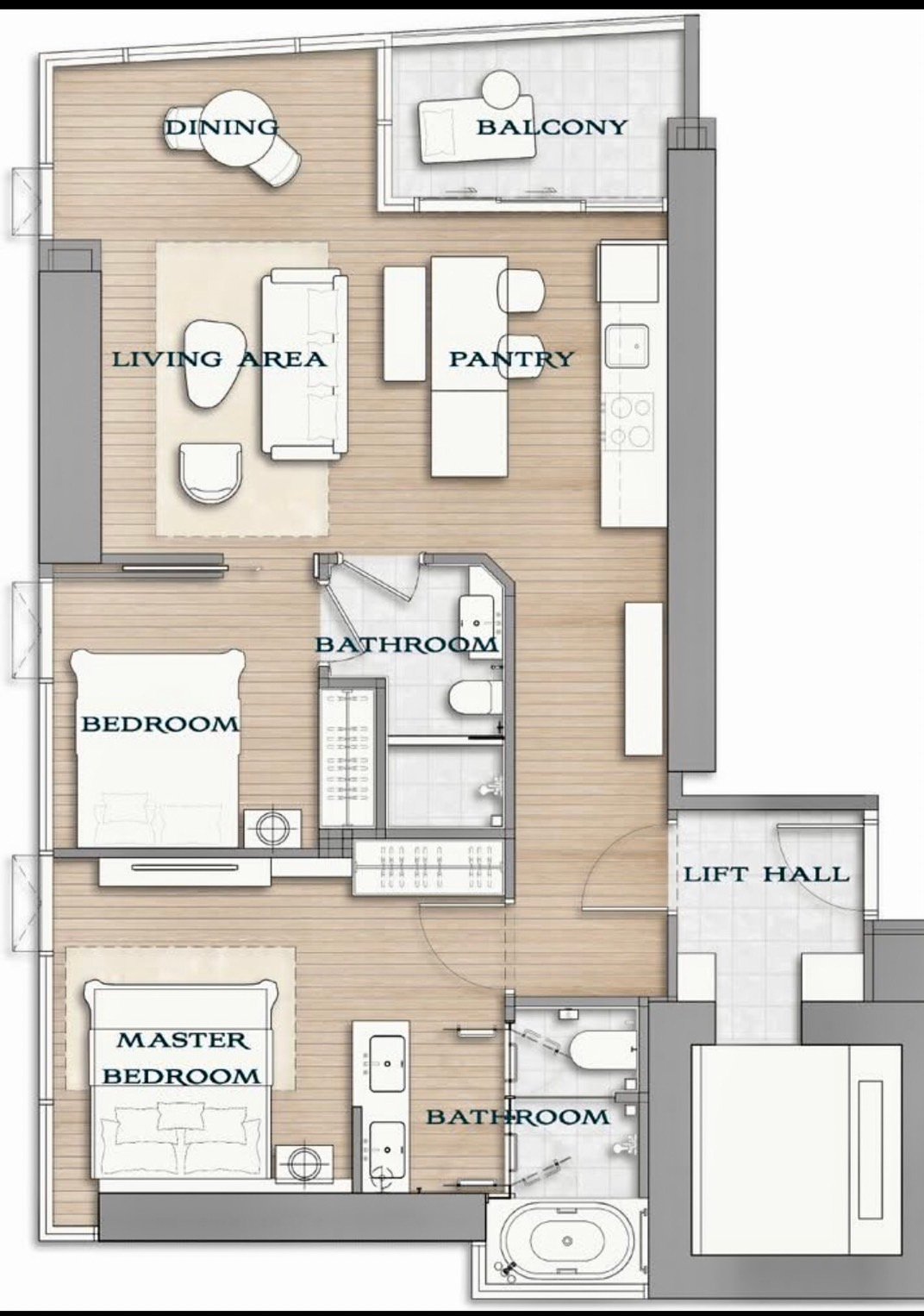 Arom Wongamat Ultra-Luxury 2-Bedroom Beachfront Residence with Private Lift Access RS251276 - select property pattaya