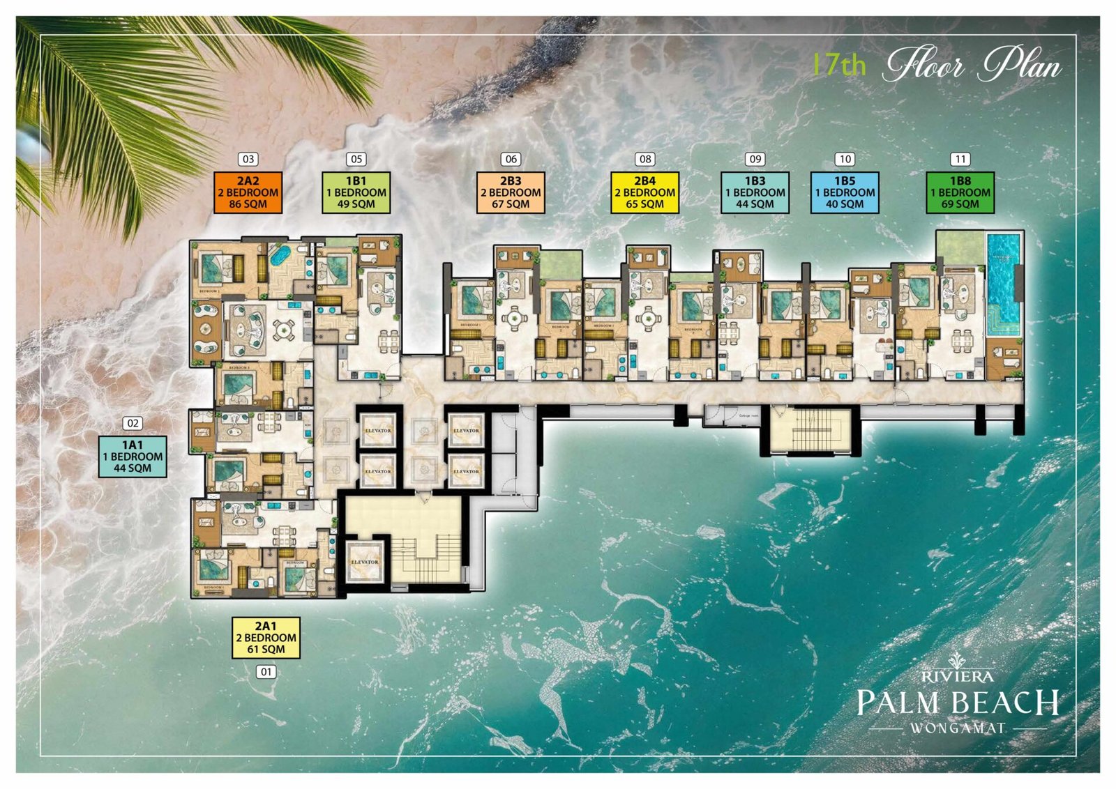 the riviera palm beach wongamat 17h Floor Plan