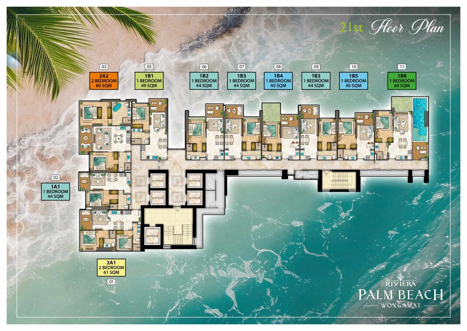 the riviera palm beach wongamat 21 st Floor Plan