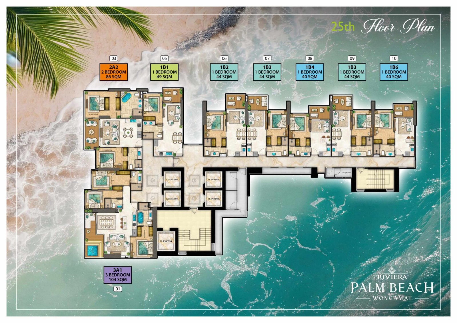 the riviera palm beach wongamat 25th Floor Plan