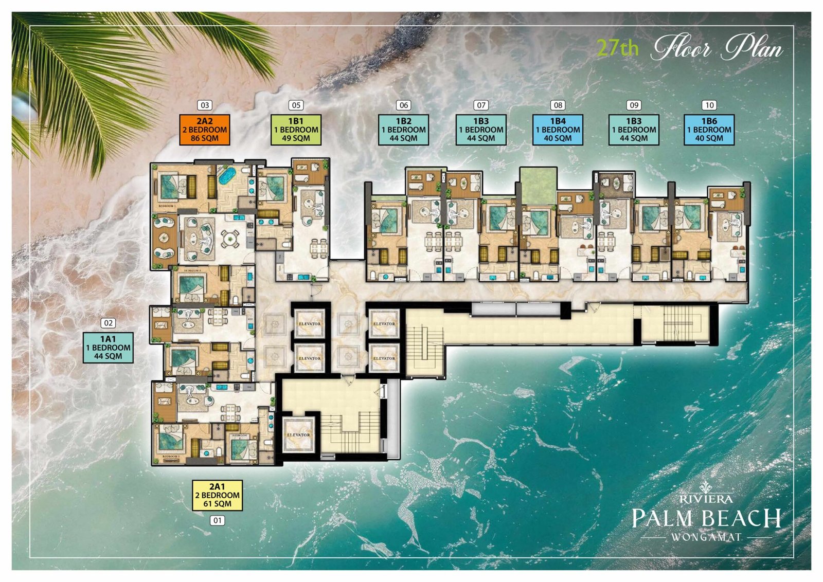 the riviera palm beach wongamat 27th Floor Plan