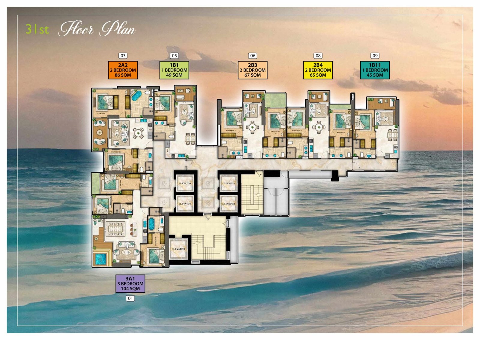 the riviera palm beach wongamat 31st Floor Plan