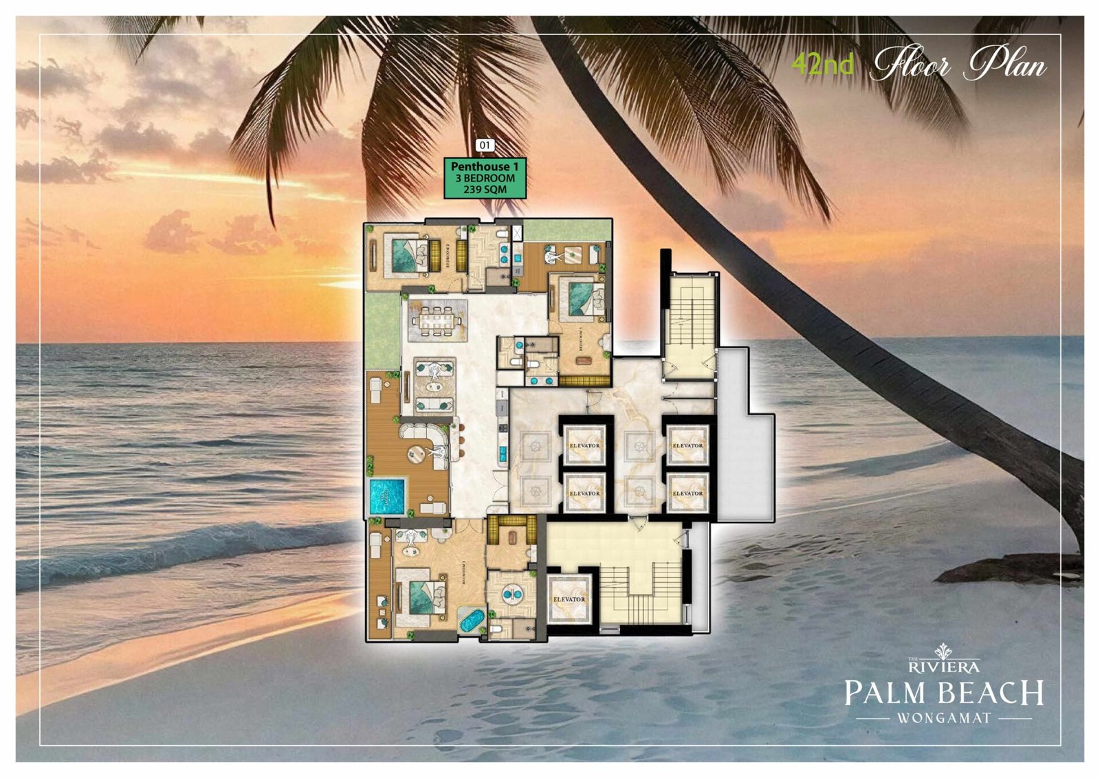 the riviera palm beach wongamat 42nd Floor Plan