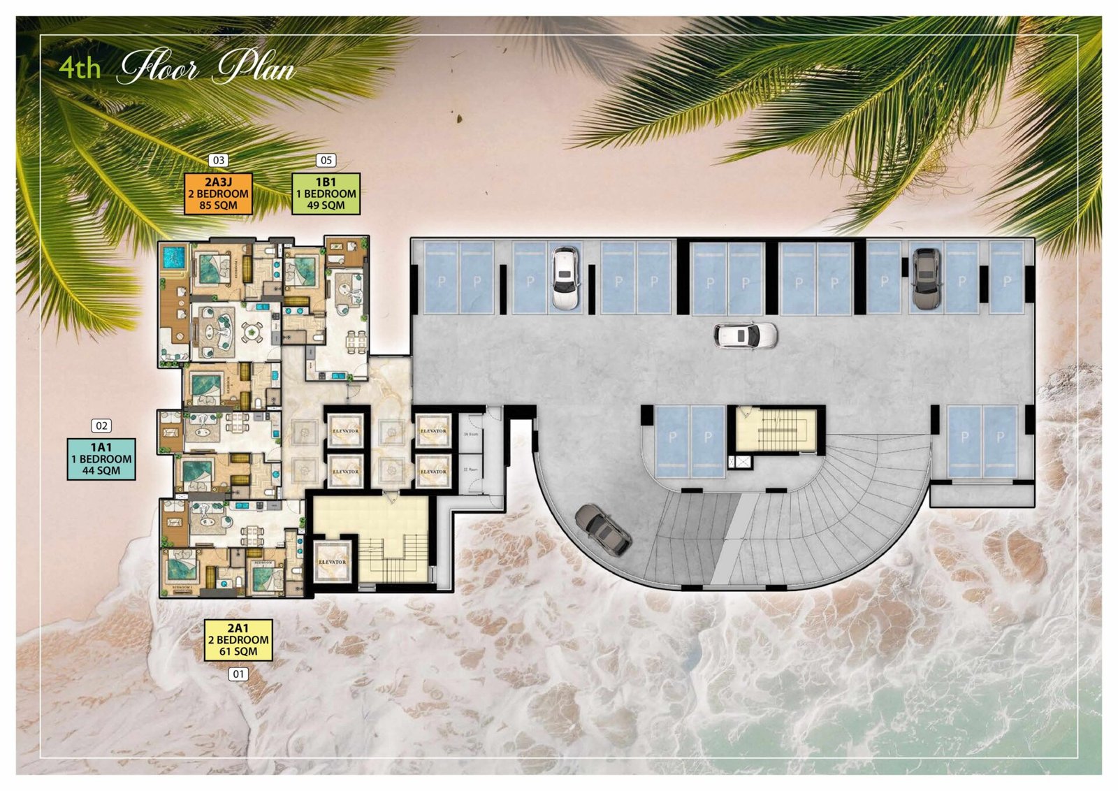 the riviera palm beach wongamat 4th Floor Plan