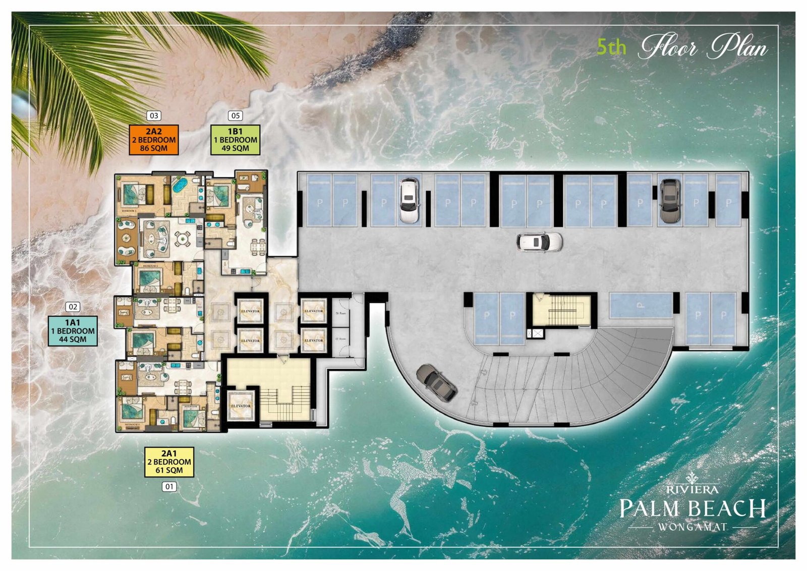 the riviera palm beach wongamat 5th Floor Plan