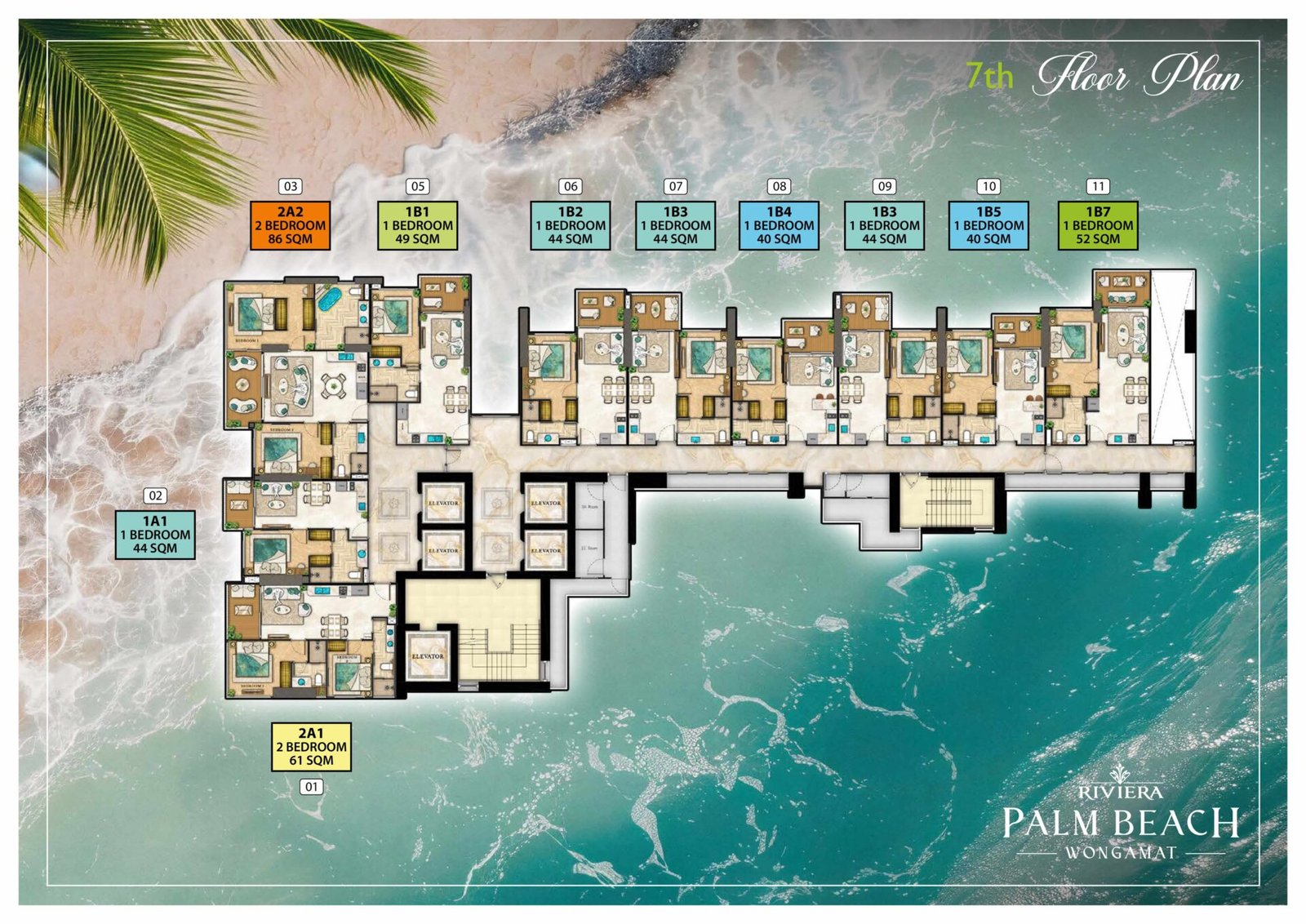 the riviera palm beach wongamat 7th Floor Plan