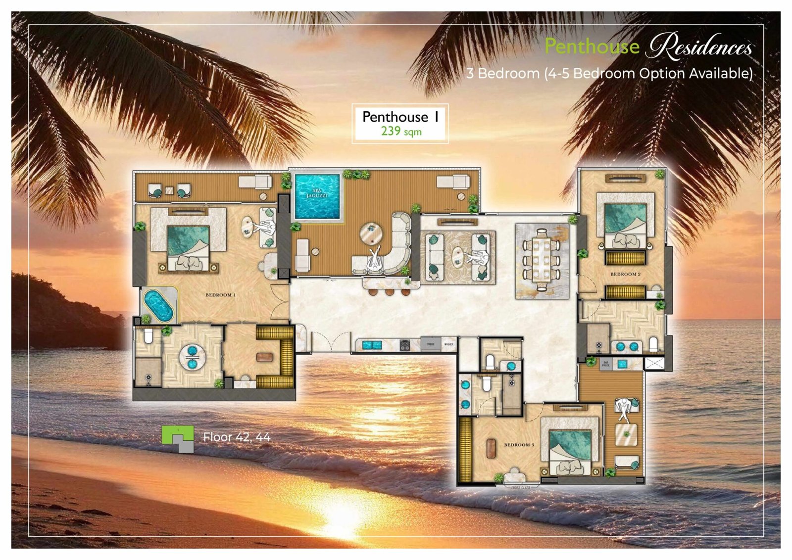 the riviera palm beach wongamat Penthouse 2 Floor Plan