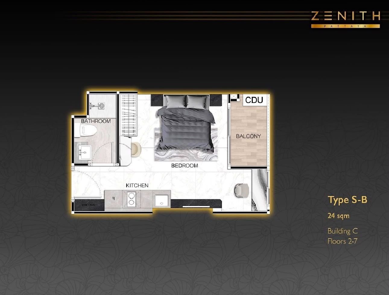 SCF260716 Zenith Pattaya Jomtien - Final 6 Pool view Studios