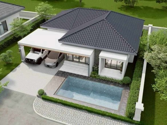 SSF260719 Exclusive Brand New 3-Bedroom Corner Pool Villa Near Jomtien Beach Pattaya - Nong Prue